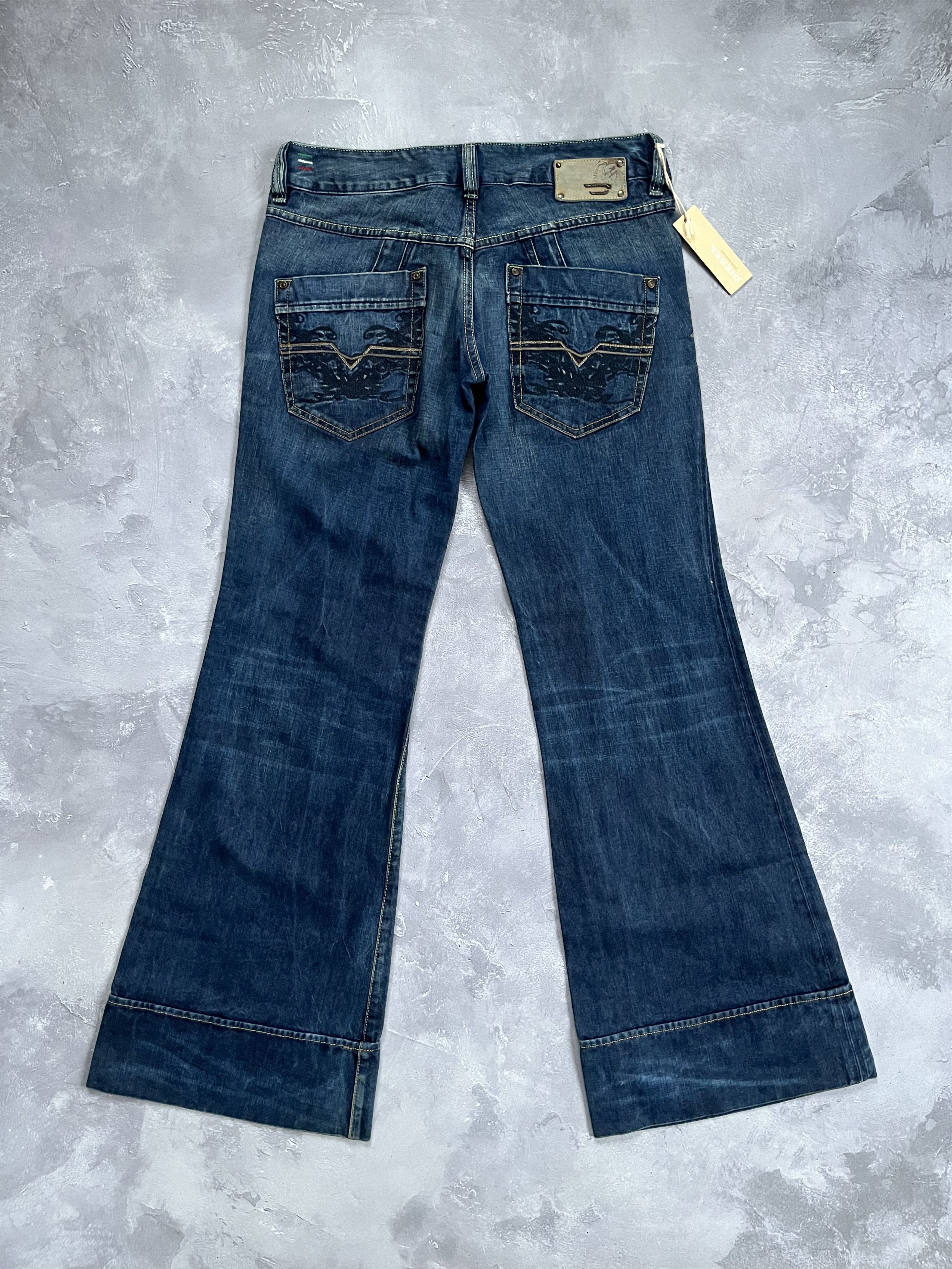Diesel DIESEL PACEE BLUE JEANS Wide Leg Logo Embroidered Vintage Size 30" / US 8 / IT 44 - 1 Thumbnail