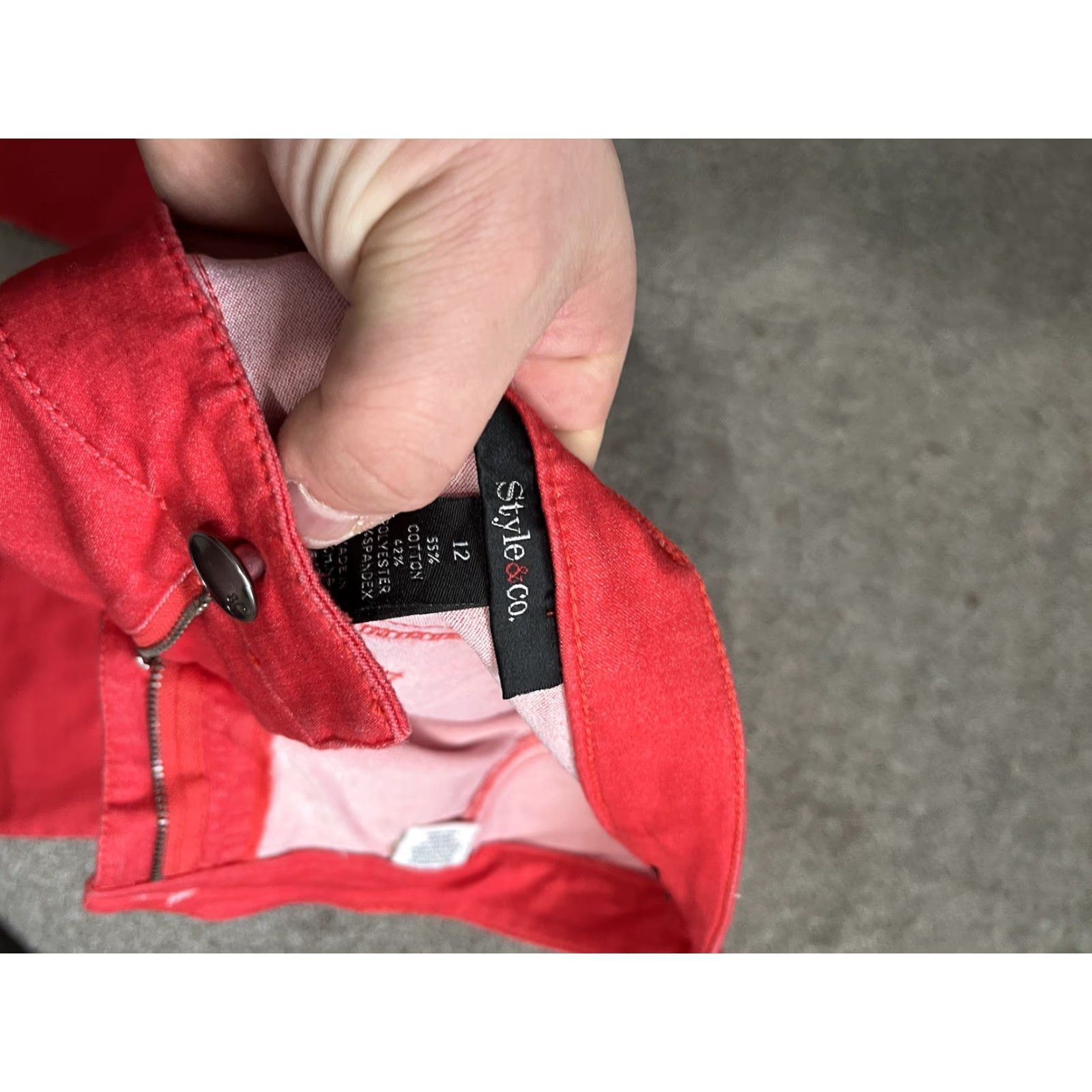 Style & Co Style&Co Jeans Womens 12 Red High Rise Jegging Stretch Pockets Denim Casual Regular Size 34" / US 12 / IT 48 - 5 Thumbnail