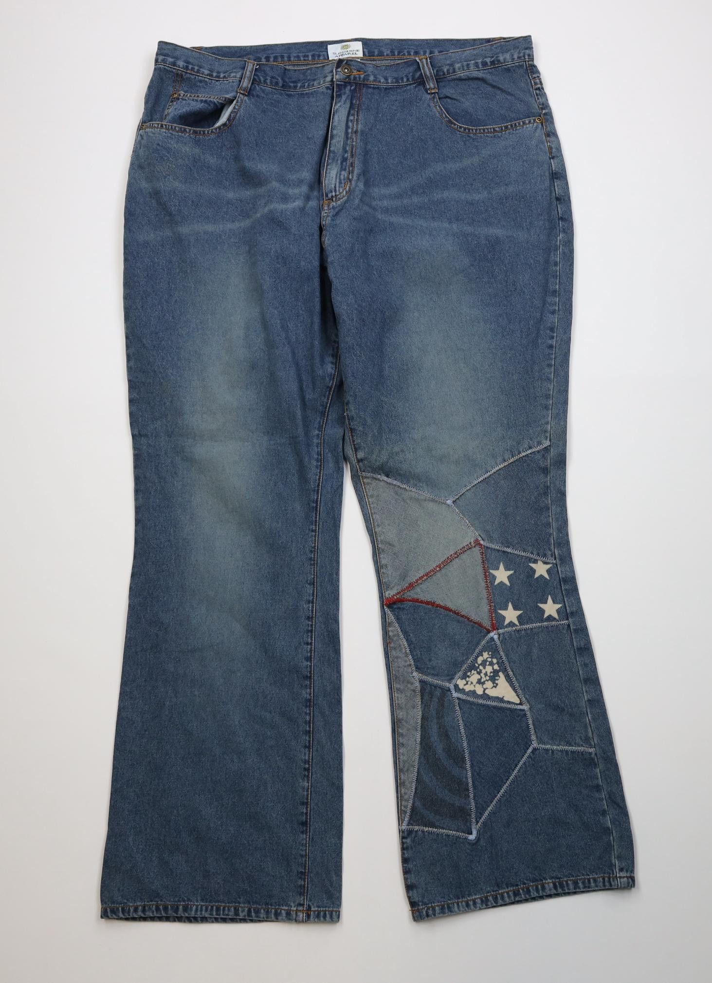 Vintage Vintage 90s Streetwear Babydoll Patchwork Bell Bottoms Jeans Size 22" - 1 Thumbnail