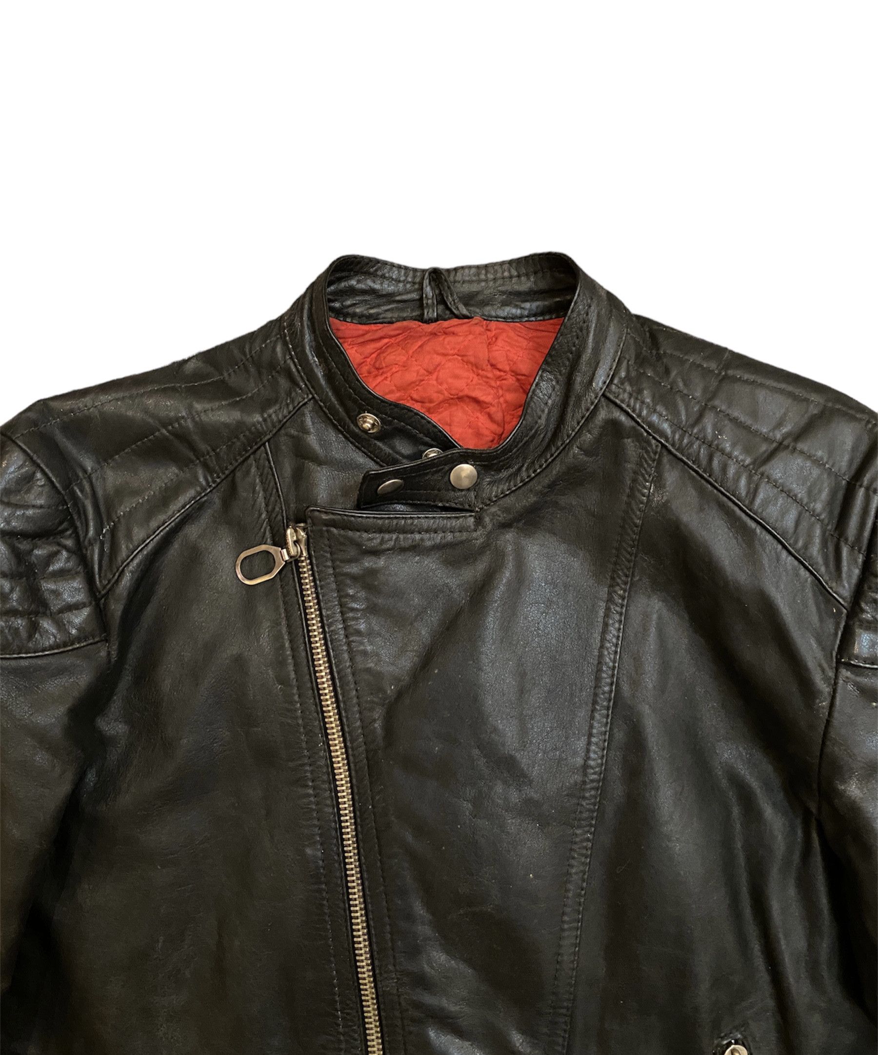 Genuine Leather Rare Vintage 80s Harro Leather Biker Jacket Cafe Racer Size US M / EU 48-50 / 2 - 4 Thumbnail
