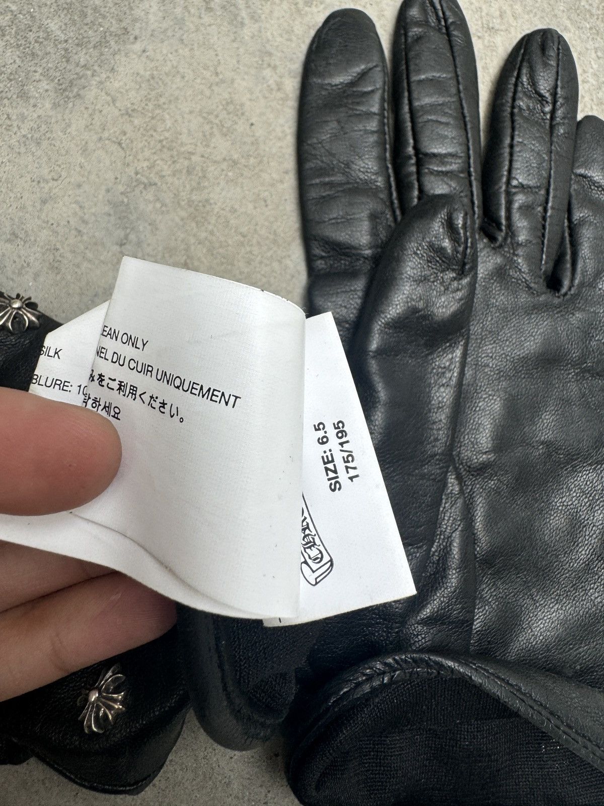 Chrome Hearts Chrome Hearts 925Sliver Pin Lamb Skin Glove Size ONE SIZE - 7 Thumbnail