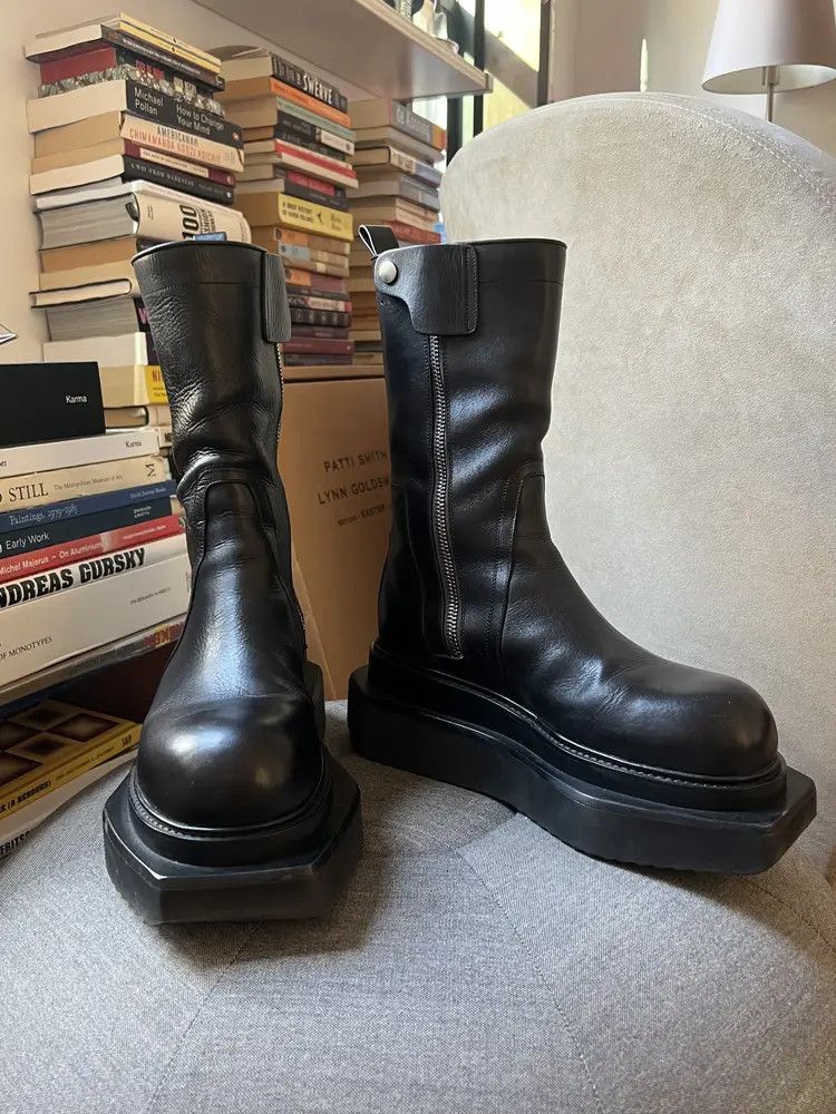 Rick Owens Black Porterville Pentalaced Turbo Cyclops Boots | Grailed