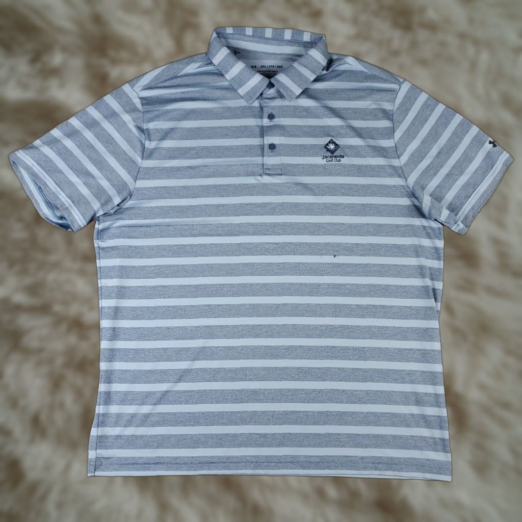 Under Armour Under Armour Polo Shirt Mens 2XL Blue Striped Jacaranda Golf Short Sleeve Polo Shirt Mens 2XL Blue Striped Jacaranda Golf Short Sleeve Size US XXL / EU 58 / 5 - 1 Thumbnail