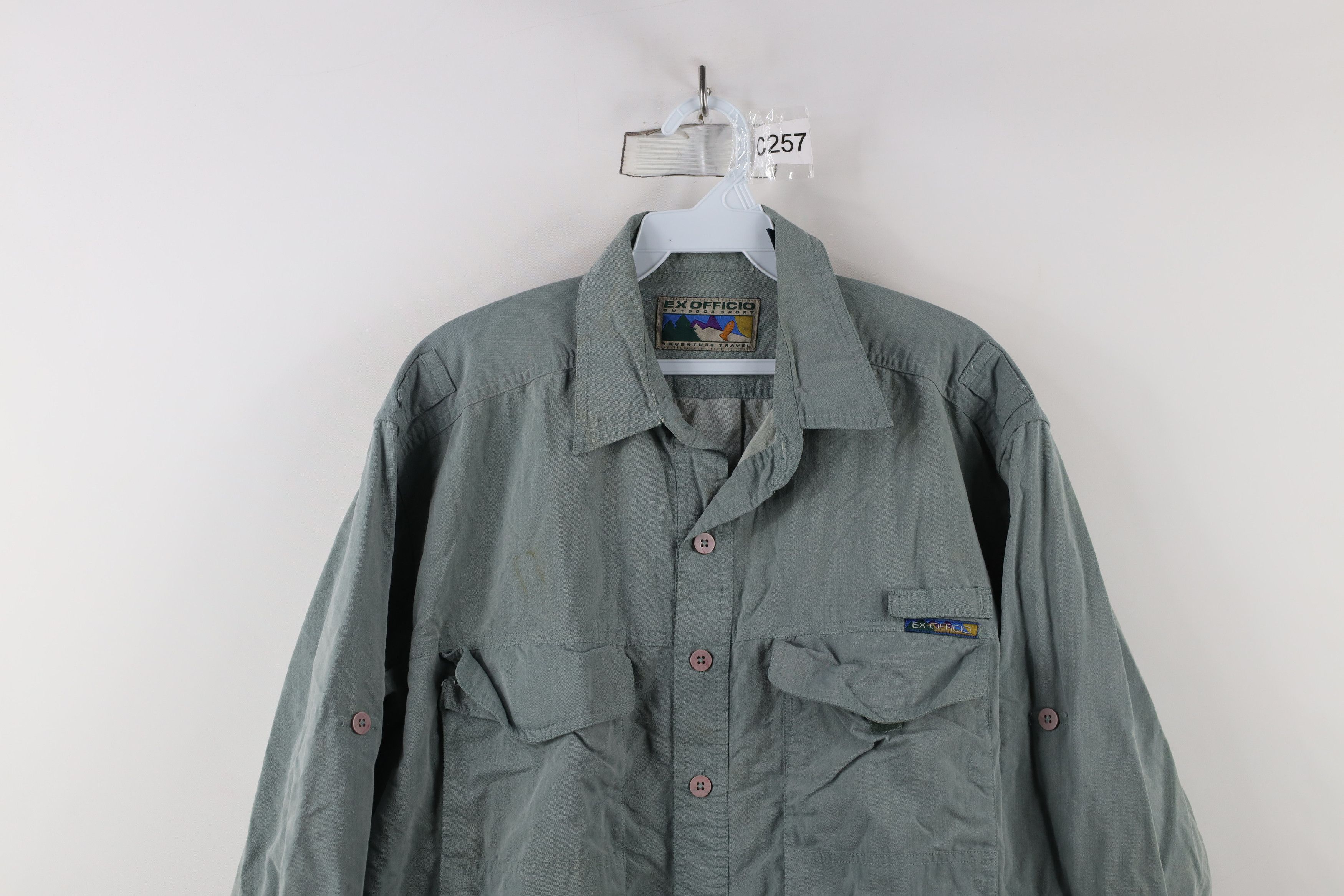 ExOfficio × Vintage Vintage 90s Exofficio Stonewash Hiking Safari Button Shirt Size US M / EU 48-50 / 2 - 2 Thumbnail