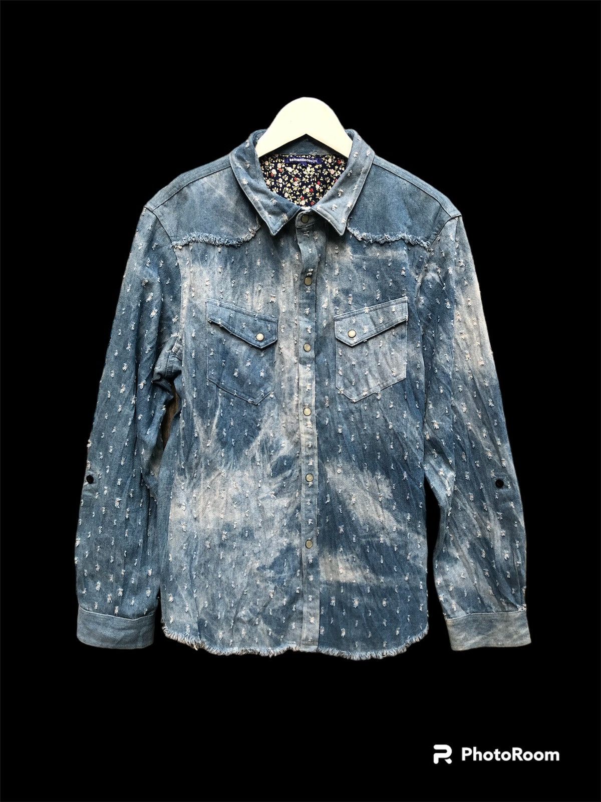 14th Addiction × semanticdesign Semantic design denim acid wash shirt Size L / US 10 / IT 46 - 2 Thumbnail