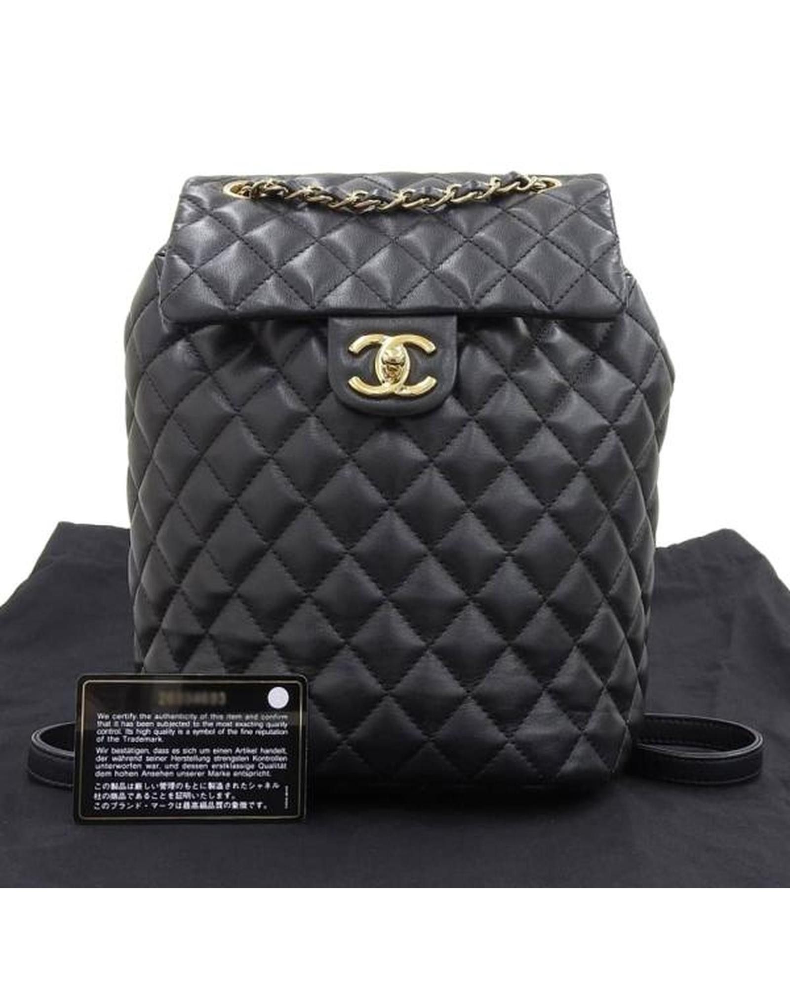 image of Chanel Quilted Leather Drawstring Backpack Bag In Black, Women's