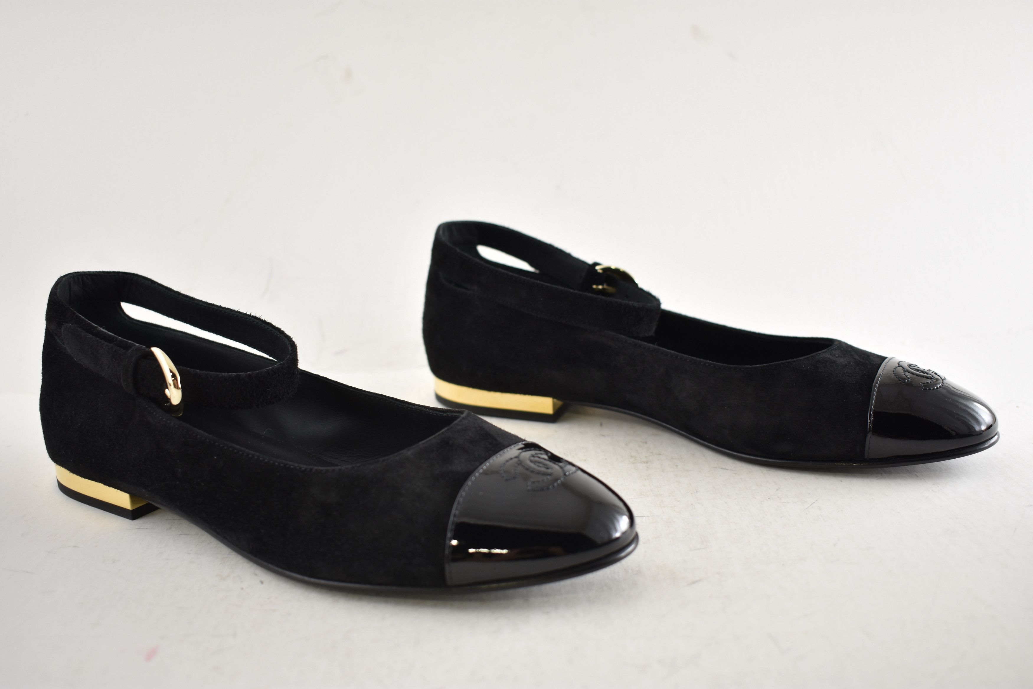 Chanel 24K Patent CC Mary Jane Ankle Strap Ballerina Ballet Flat 40 Size US 10 / IT 40 - 4 Thumbnail