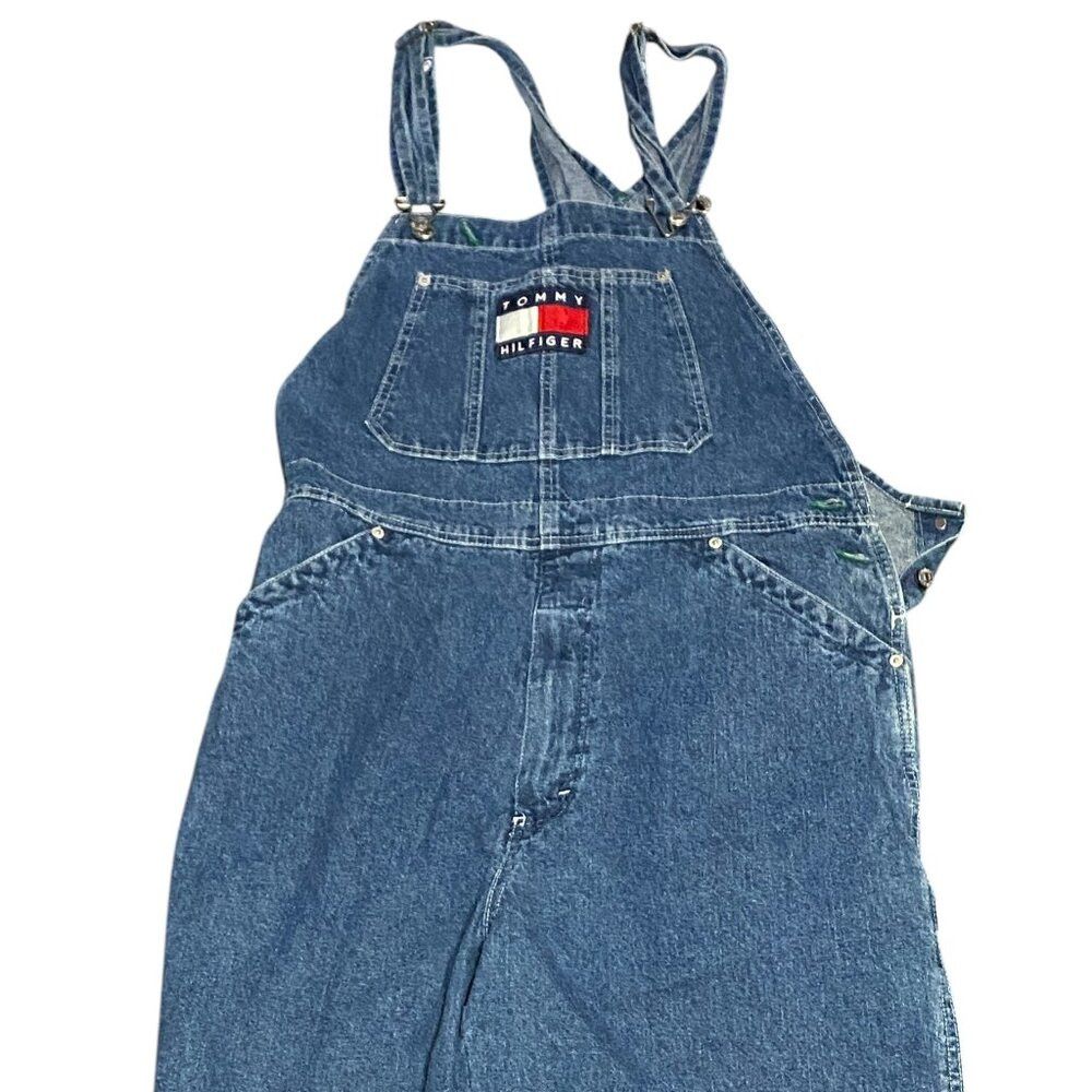 Tommy Hilfiger Vintage 90s Tommy Hilfiger Embroidered Logo Overalls Denim Size US 34 / EU 50 - 3 Thumbnail