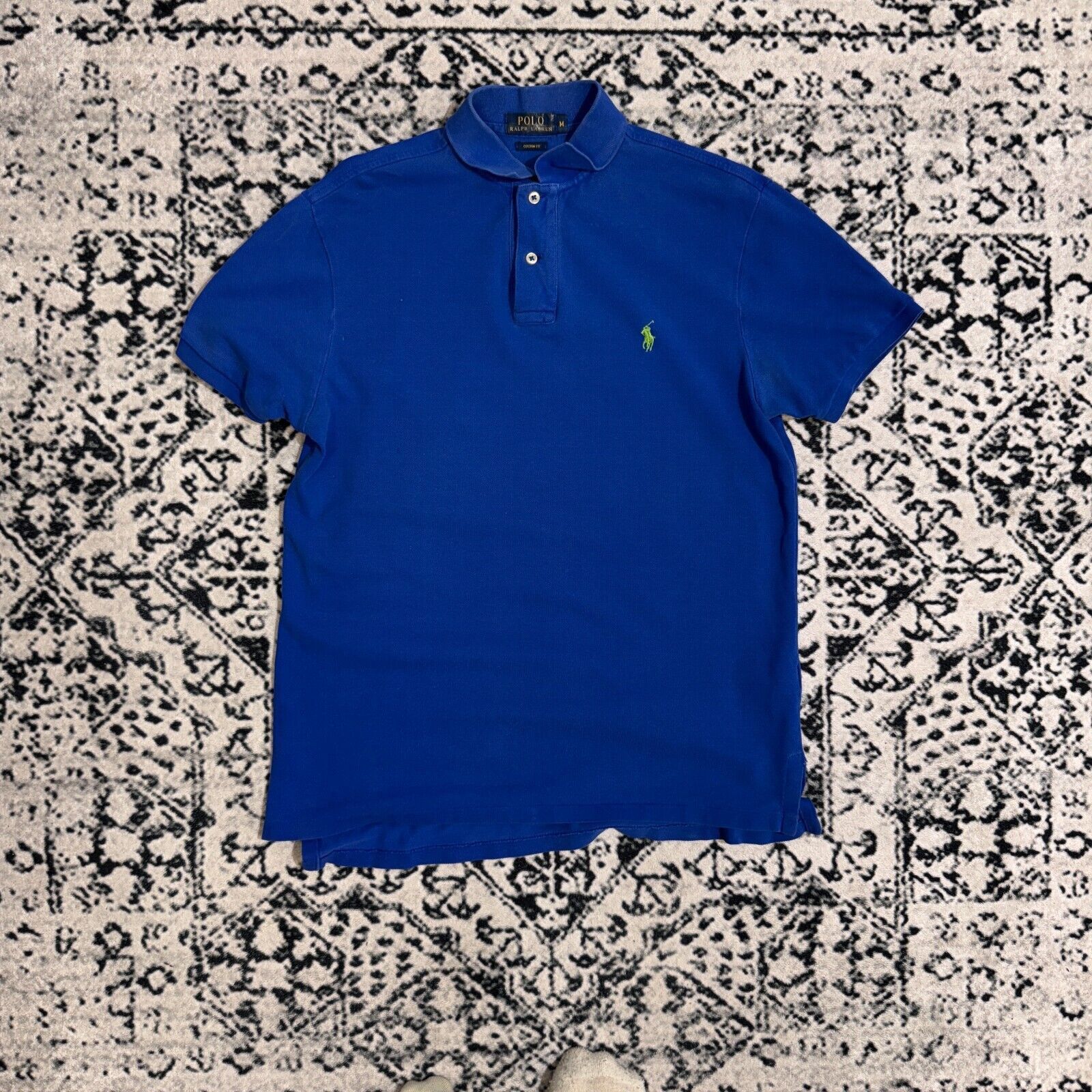 Ralph Lauren × Vintage Vintage Ralph Lauren Blue Cotton Polo Shirt Size M 90s Y2K Size US M / EU 48-50 / 2 - 1 Thumbnail