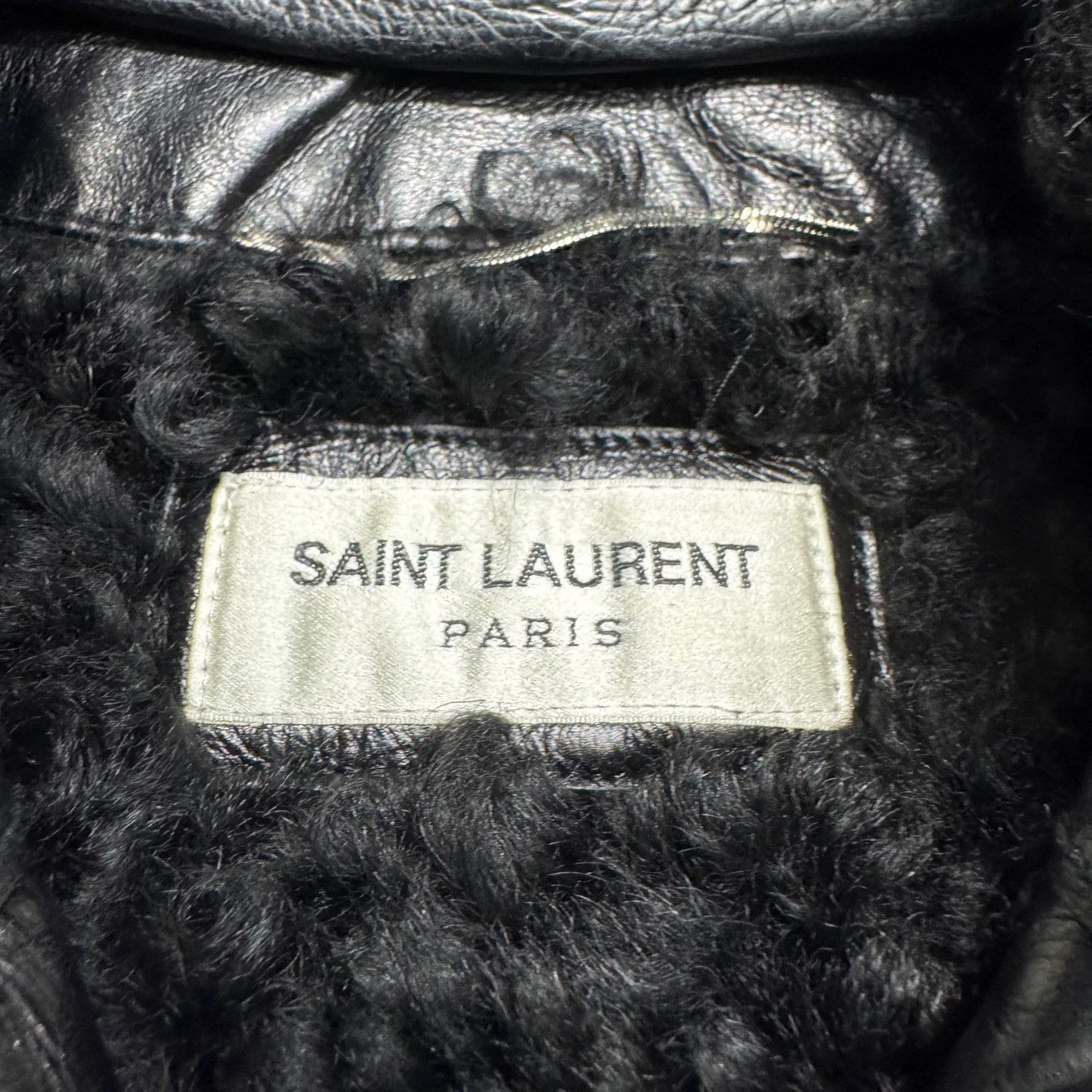 Saint Laurent Paris SLP shearling collar cowhide leather jacket 50 Size US M / EU 48-50 / 2 - 2 Thumbnail