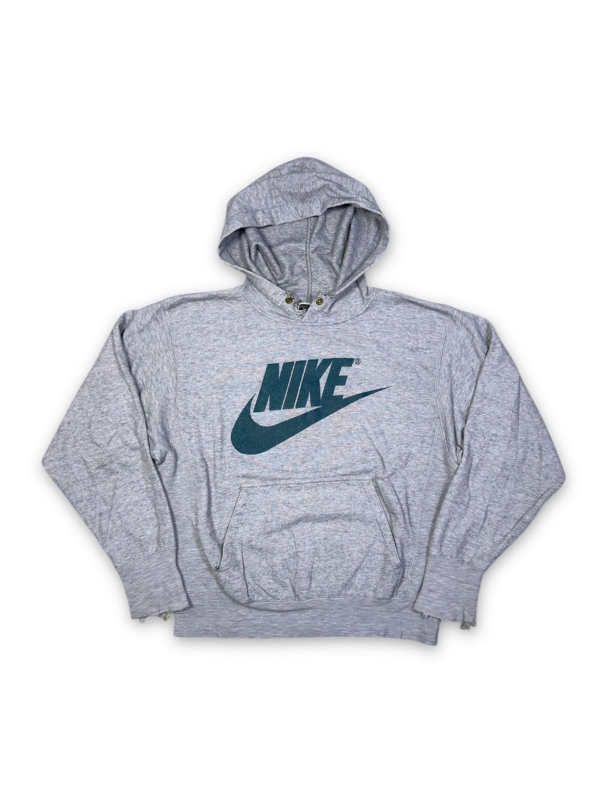 Nike *RARE* VINTAGE 1990s 90s NIKE JAPAN CORP DISTRESSED HOODIE Size US L / EU 52-54 / 3 - 1 Thumbnail