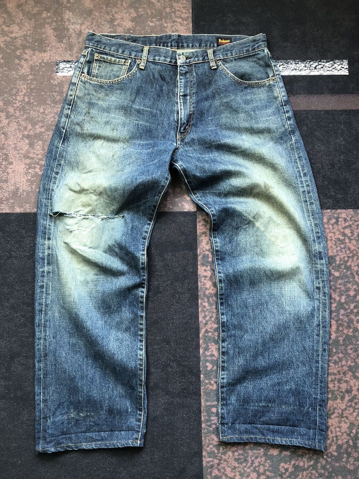 If Six Was Nine Vintage 80s Bobson Lot 512 Distressed Baggy Jeans Size US 38 / EU 54 - 2 Thumbnail