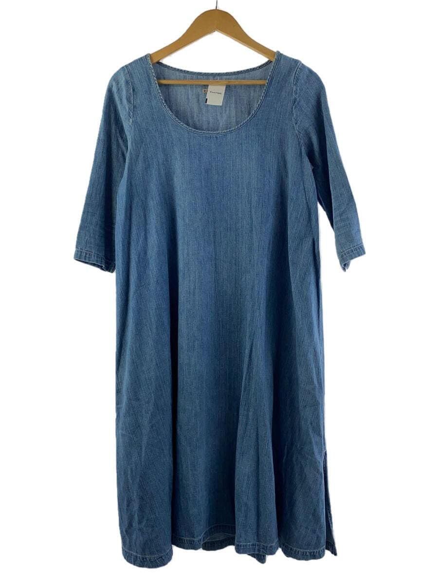 image of Kapital 3/4 Sleeve Denim Dress in Blue, Women's (Size XS)