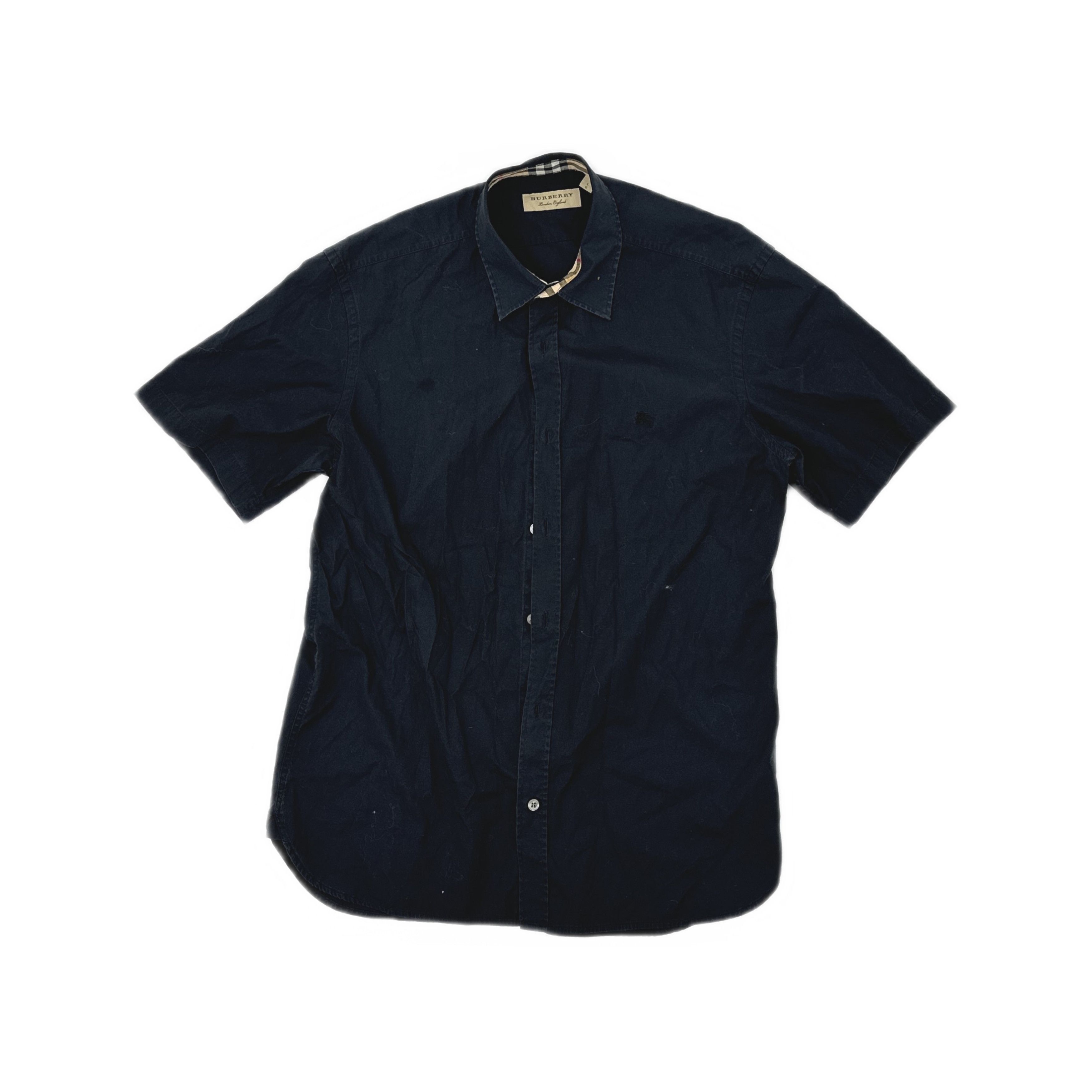 Burberry Burberry Check Collar Short Sleeve Shirt Size L Size US L / EU 52-54 / 3 - 1 Thumbnail