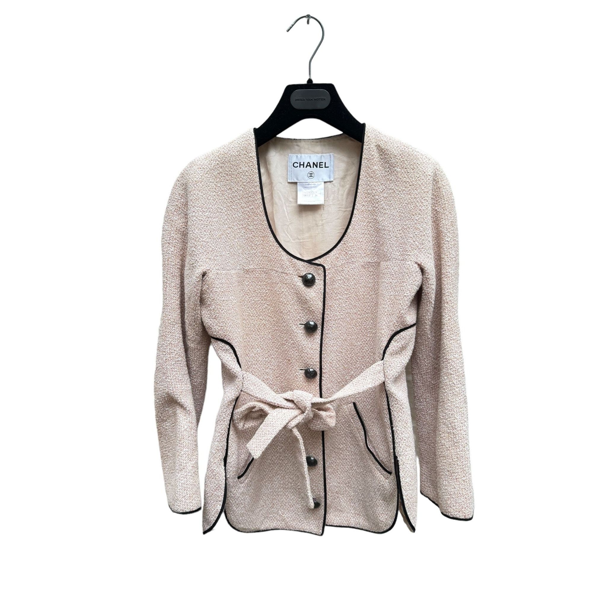 image of Chanel Spring 2012 Pale Pink Tweed Jacket in Light Pale Pink, Women's (Size XS)