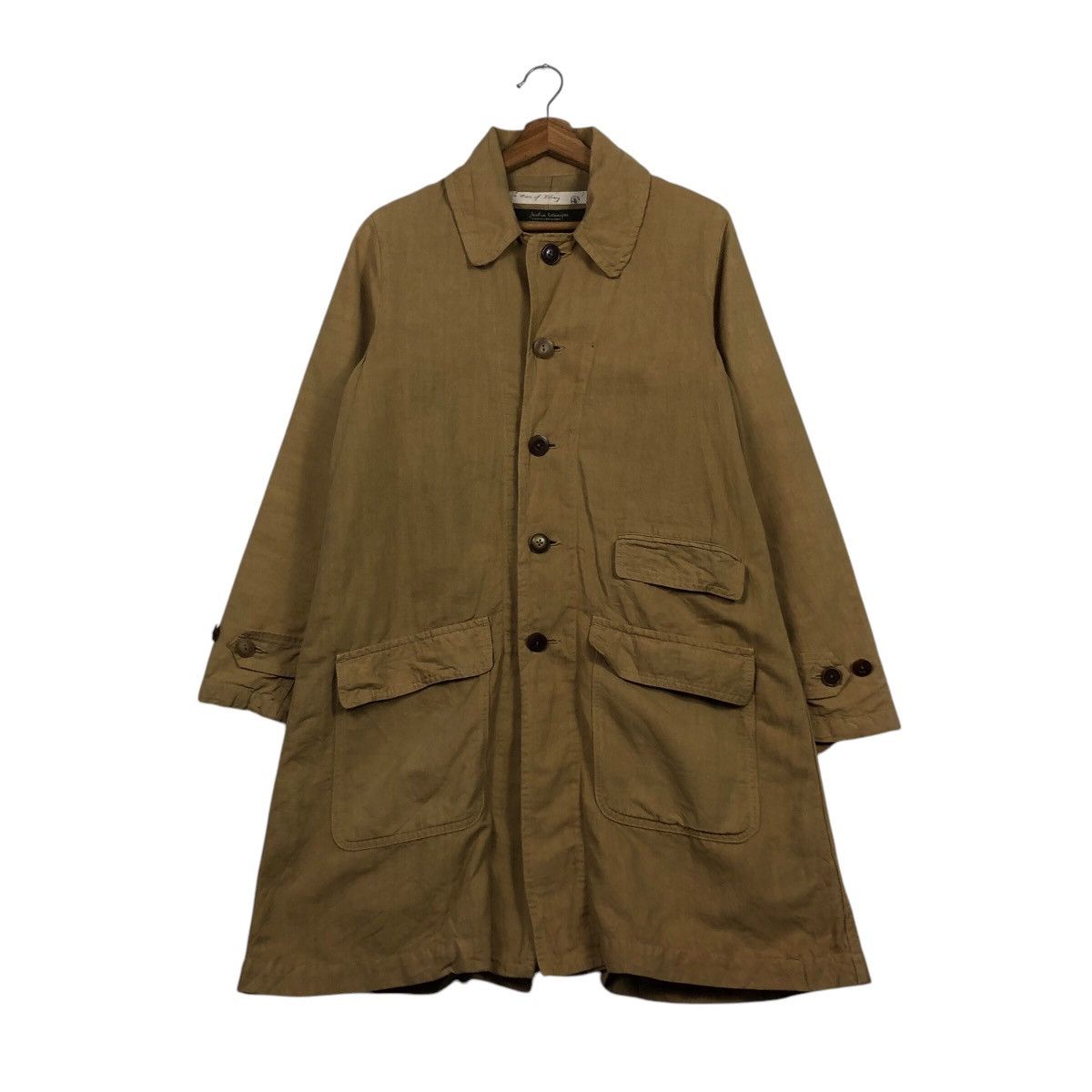 Japanese Brand Rare Jardin Botanique Japanese Artisan Linen Mac Coat Size US M / EU 48-50 / 2 - 2 Thumbnail