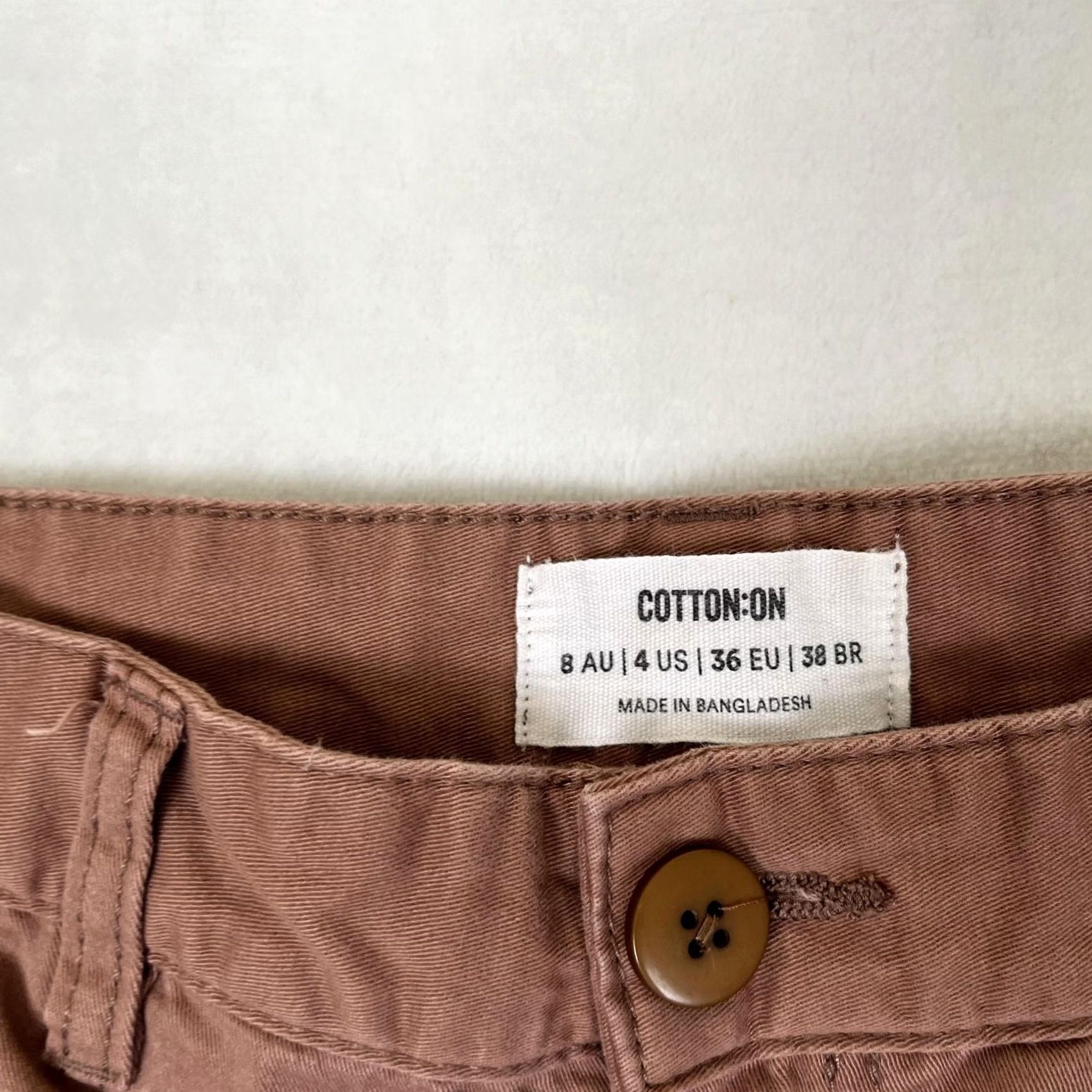 Cotton On Cotton On Pants Womens 4 Brown Twill Chino Straight Leg Relaxed Casual Size 27" / US 4 / IT 40 - 5 Thumbnail