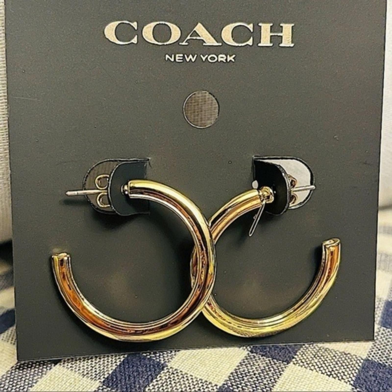 Coach Coach 3/4 Gold Hoop Earrings NWT Size ONE SIZE - 1 Thumbnail
