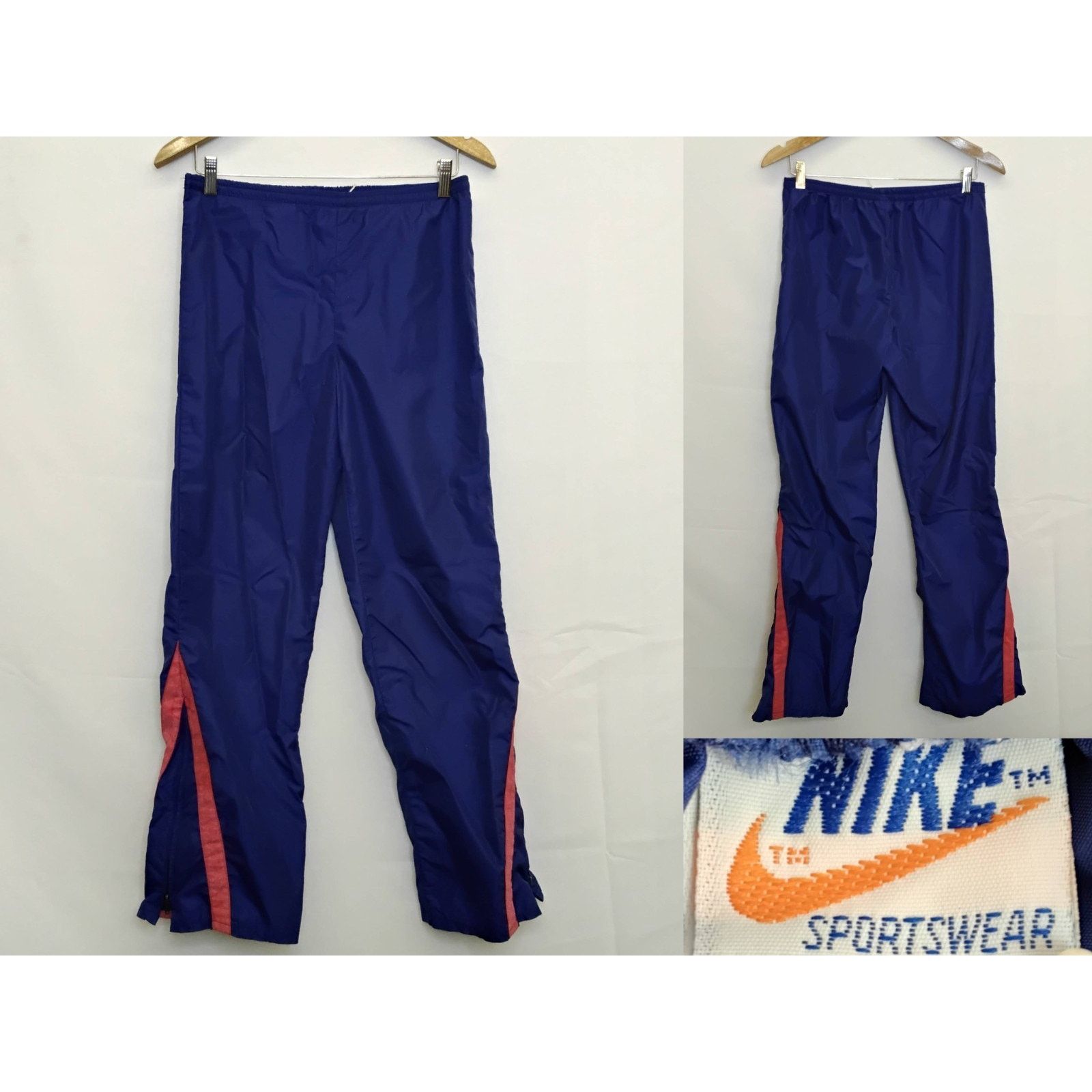 Nike Nike Orange Swoosh Track Pants Men's M Ankle Zip VTG 1970s Size US 30 / EU 46 - 1 Thumbnail