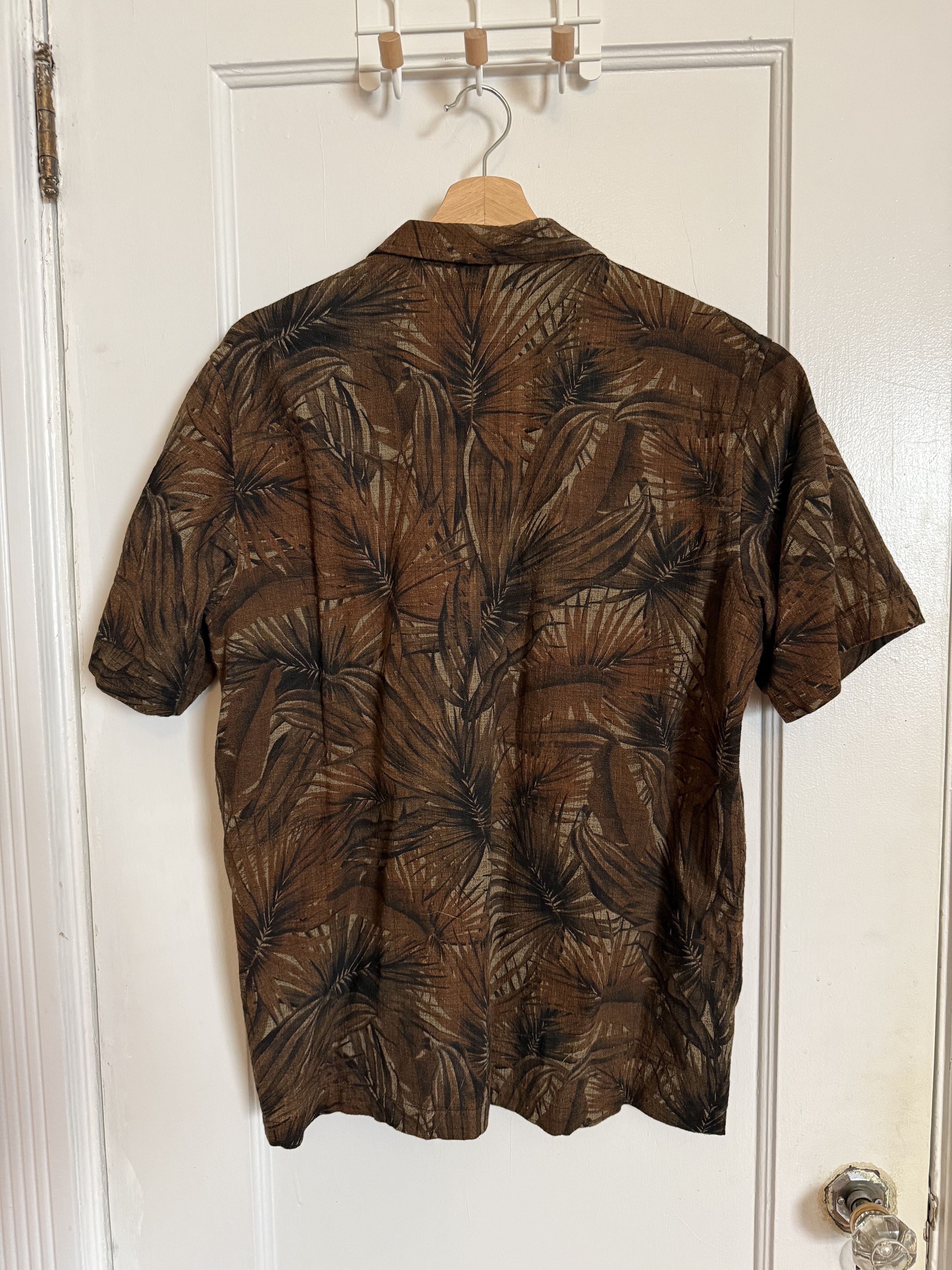 Universal Works Textured Cotton Camp Collar Shirt - Dark Tropical Size US L / EU 52-54 / 3 - 2 Thumbnail