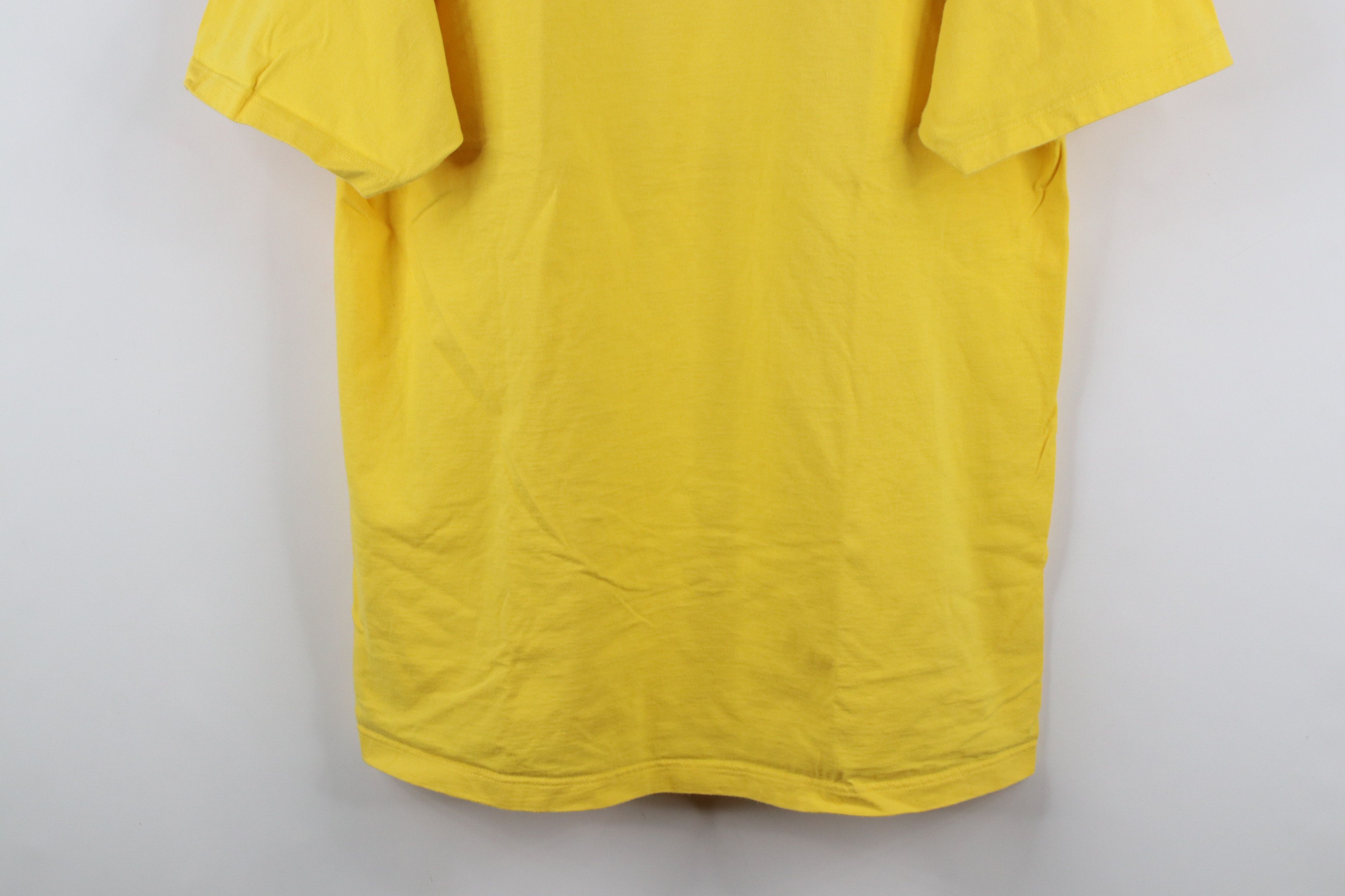 Vintage Vintage 90s Streetwear Blank Heavy Cotton T-Shirt Yellow Size US L / EU 52-54 / 3 - 3 Thumbnail