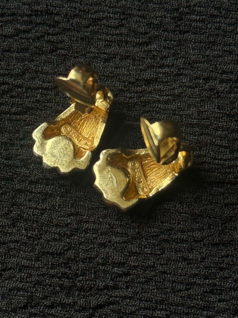Dior CHRISTIAN DIOR Gold Tone Clip-On Earrings Size ONE SIZE - 3 Thumbnail
