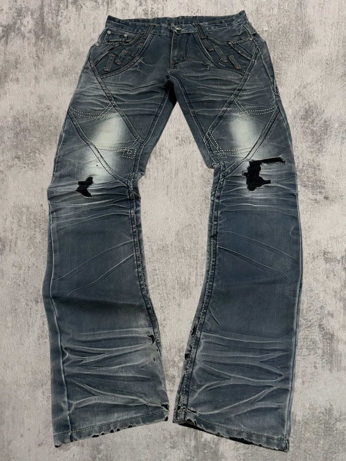 GOSTAR DE FUGA × Hysteric Glamour × Japanese Brand Pilibao Japan Made Biker Jean Multipocket Distressed Padded Size US 31 - 1 Thumbnail