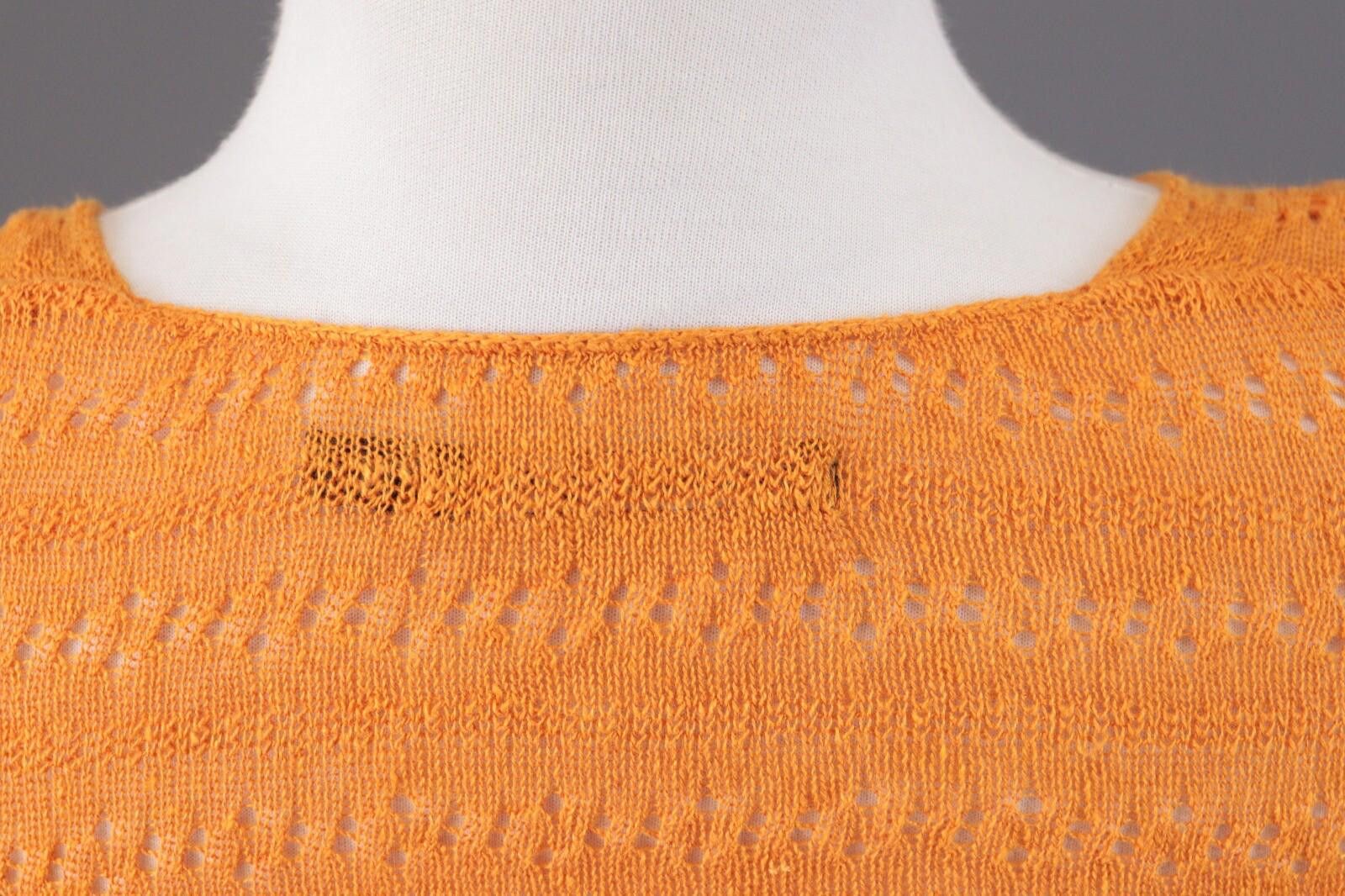 Designer Gudrun Sjoden Orange Linen Cardigan Sweater Size S Size S / US 4 / IT 40 - 10 Thumbnail