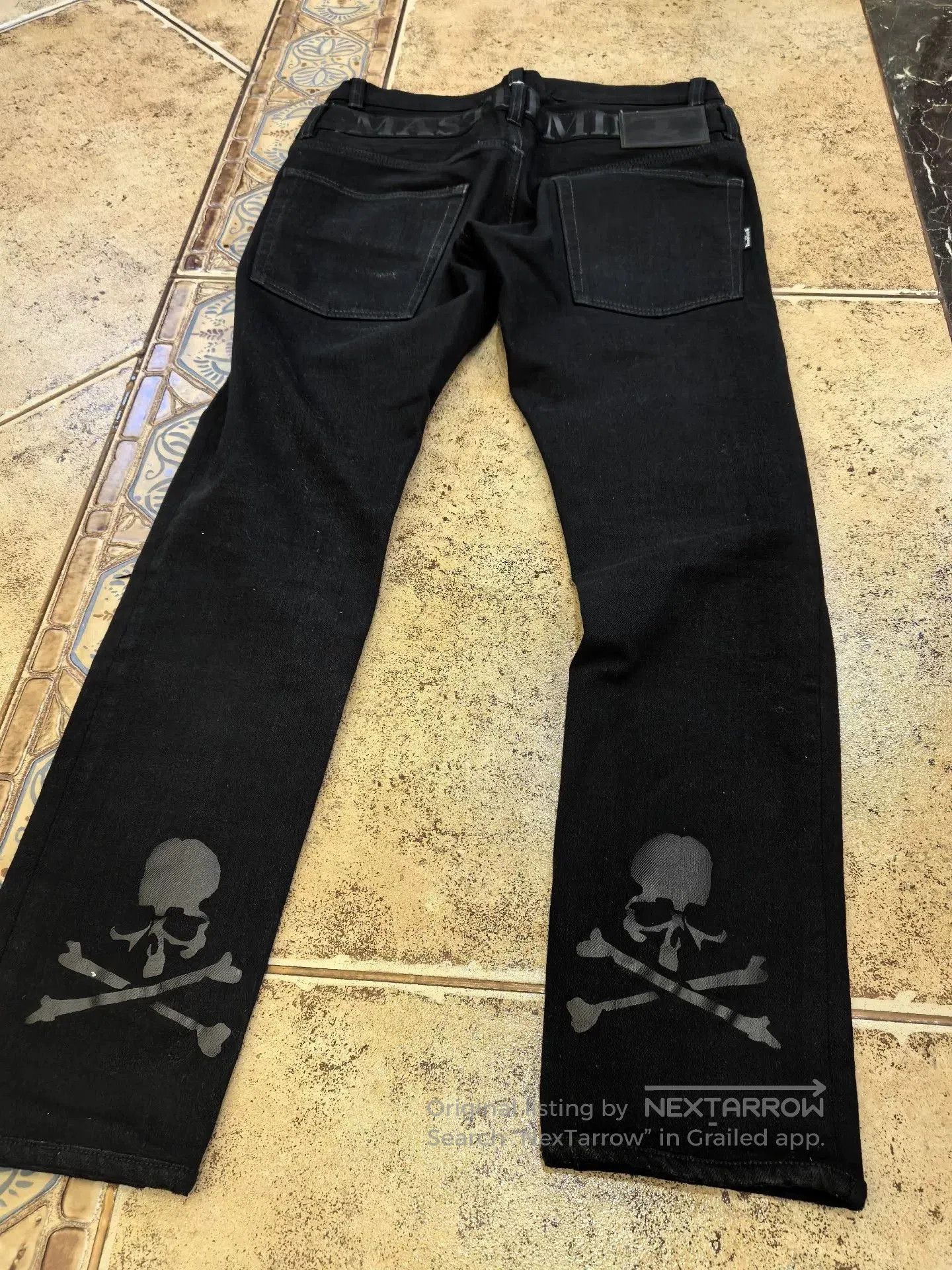 Mastermind Japan MMJ Black Ripped Skull Embroidered Jeans. Size US 31 - 1 Thumbnail