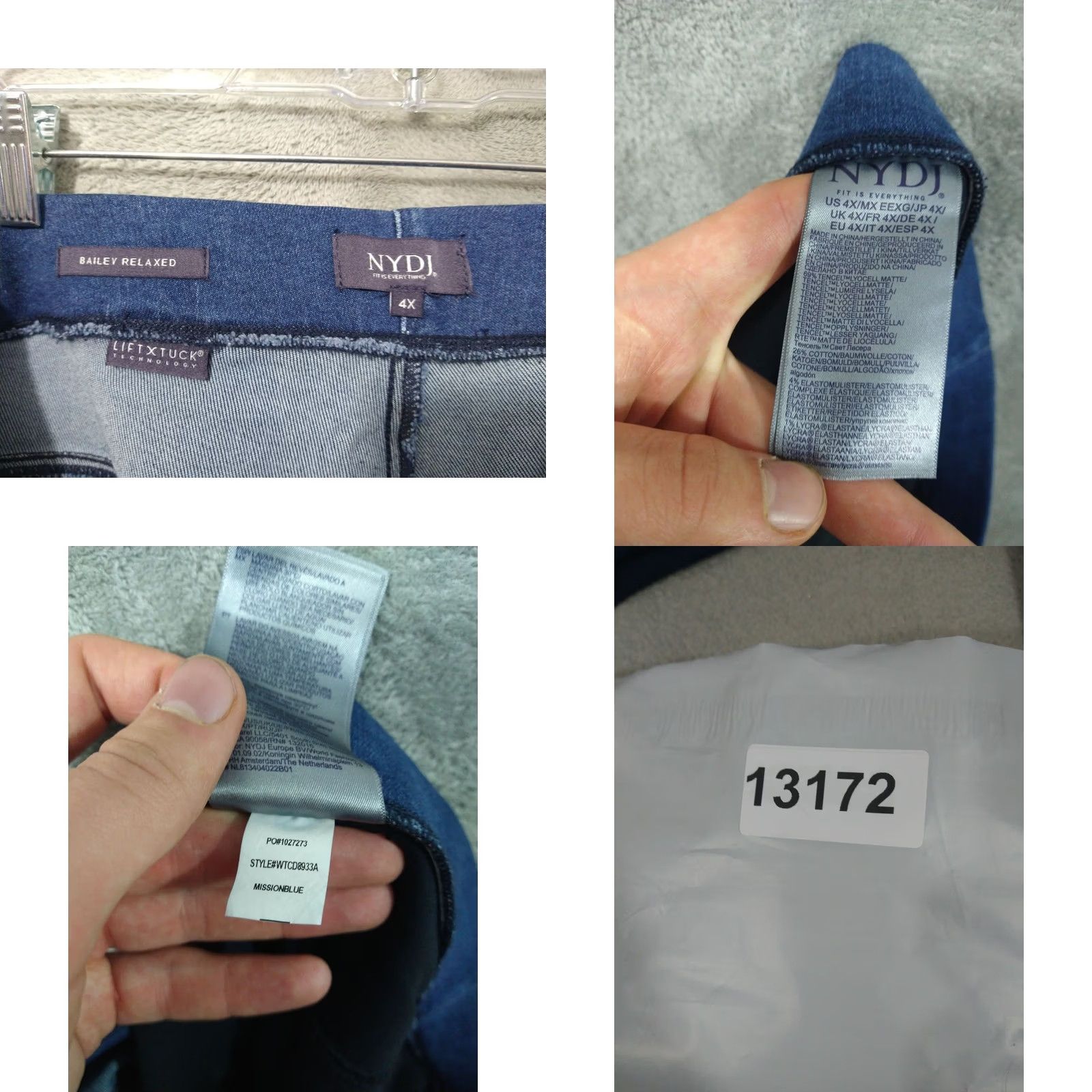 NYDJ NYDJ Jeans Women Blue Denim Bailey Relaxed Straight Ankle Lift Tuck High Rise 4X Size 40" / US 18 - 8 Thumbnail