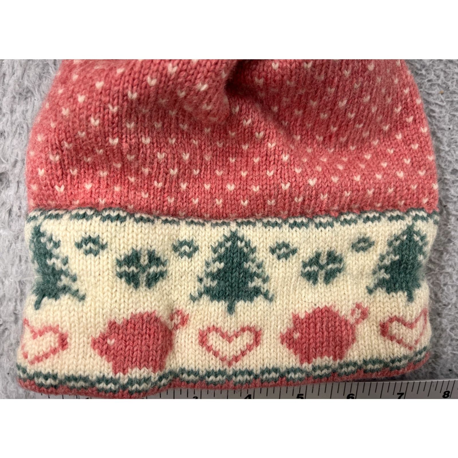 Pinko Green Mountain Knitters Beanie Pink Wool Hat Adult Women Size ONE SIZE - 2 Thumbnail