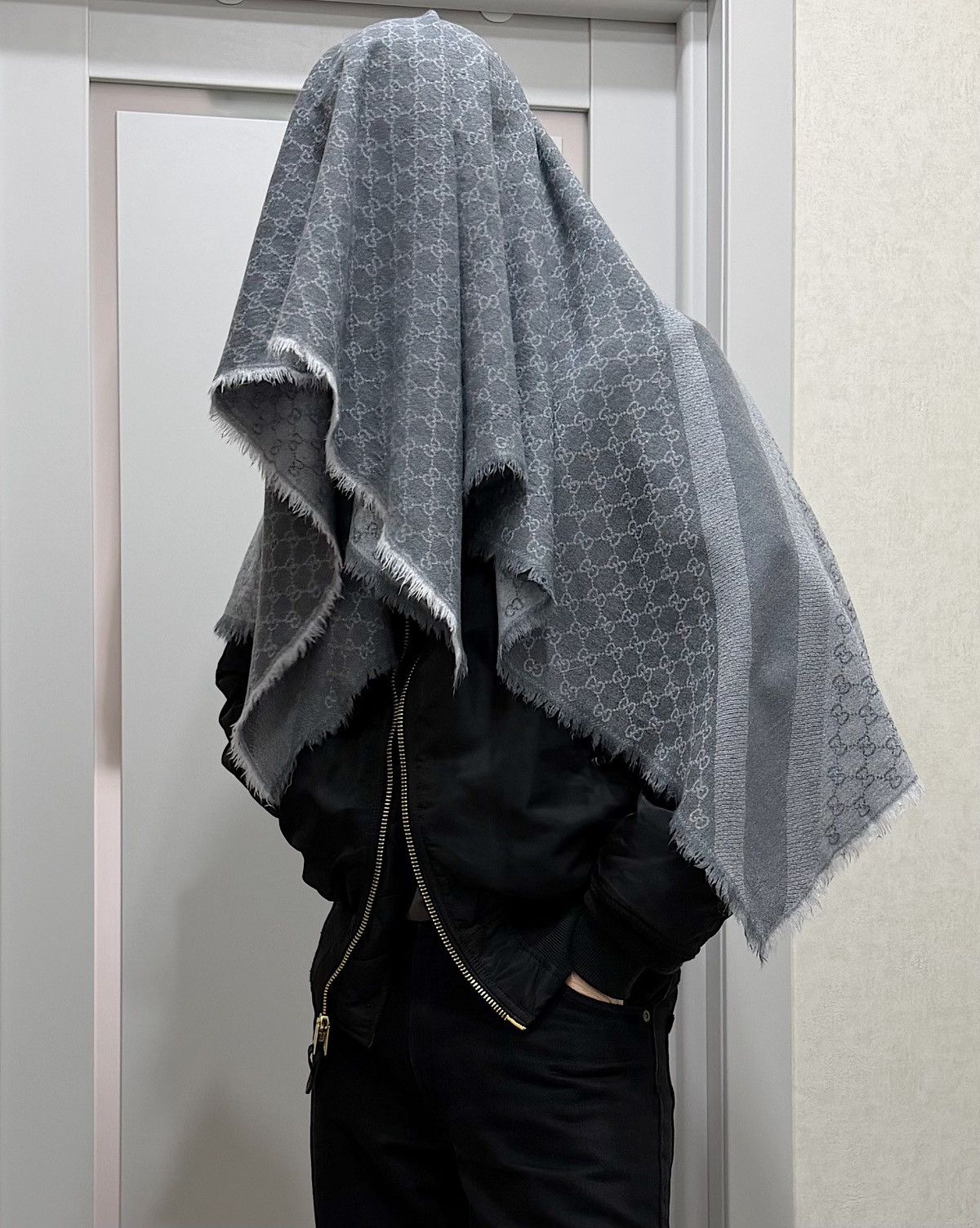 Gucci GUCCI GG Monogram Wool Big Scarf Demna Nettspend Fakemink Size ONE SIZE - 1 Thumbnail