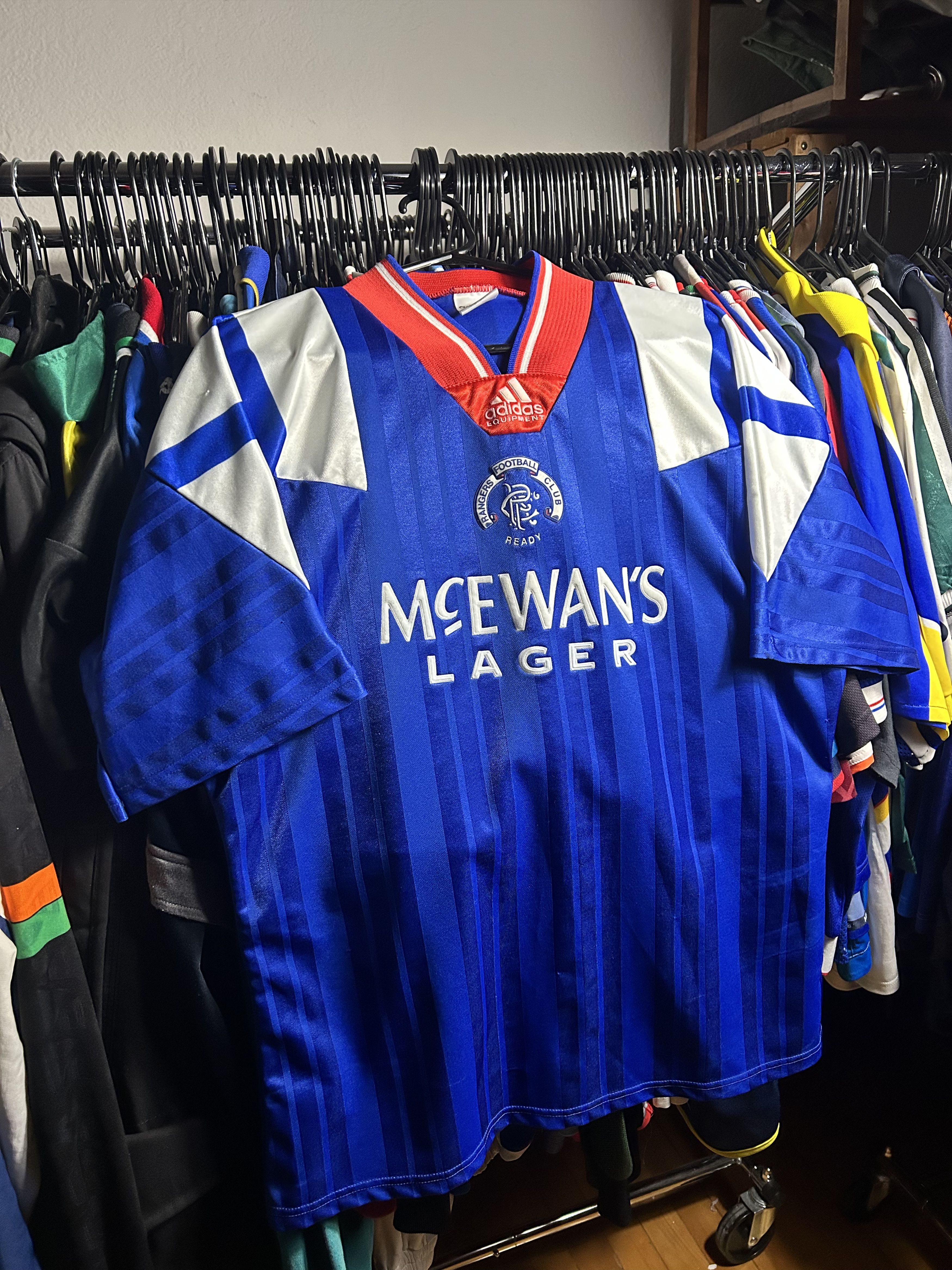Adidas Rangers FC 1992/94 Home Jersey Size US L / EU 52-54 / 3 - 1 Thumbnail