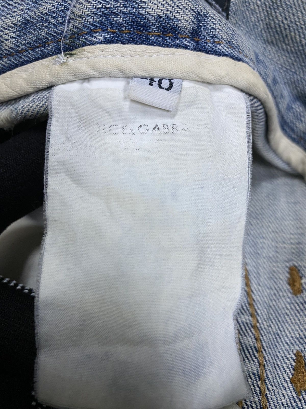 Dolce & Gabbana Vtg Dolce & Gabbana Distressed Painted Jeans Size US 35 - 15 Thumbnail