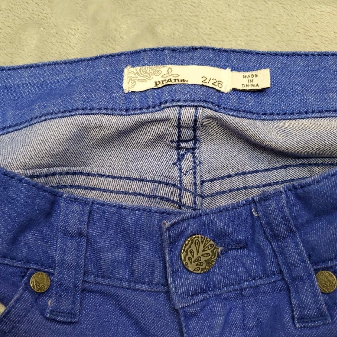 Prana VINTAGE Prana Pants Womens 2/26 Blue Stretch Twill Classic 5 Pocket Chino Outdoors Gorp Size 26" / US 2 / IT 38 - 4 Thumbnail