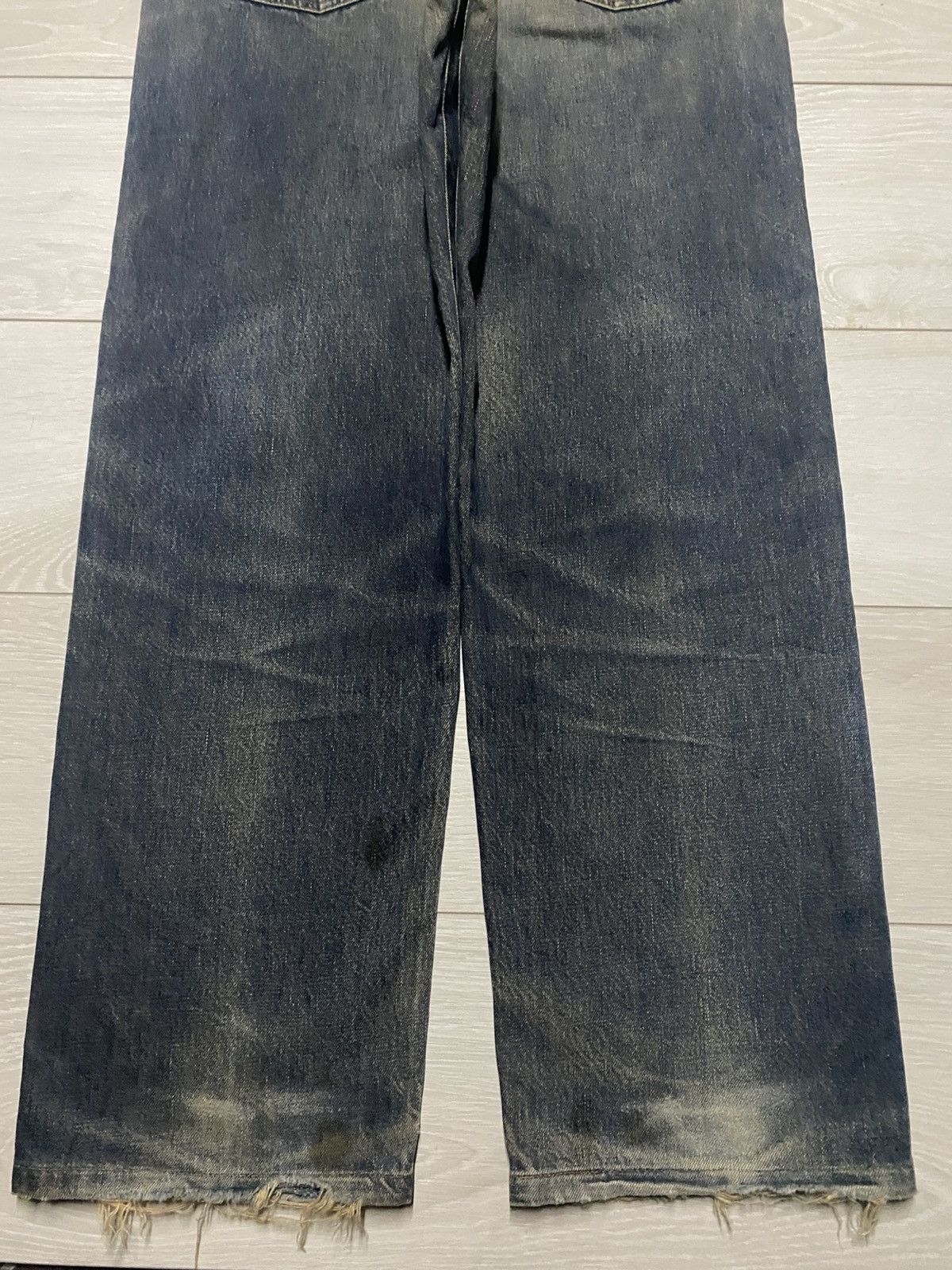 CDG by Comme des Garcons Casual Land Japan Brand Mud Wash Distressed Baggy Jeans Size US 34 / EU 50 - 6 Thumbnail