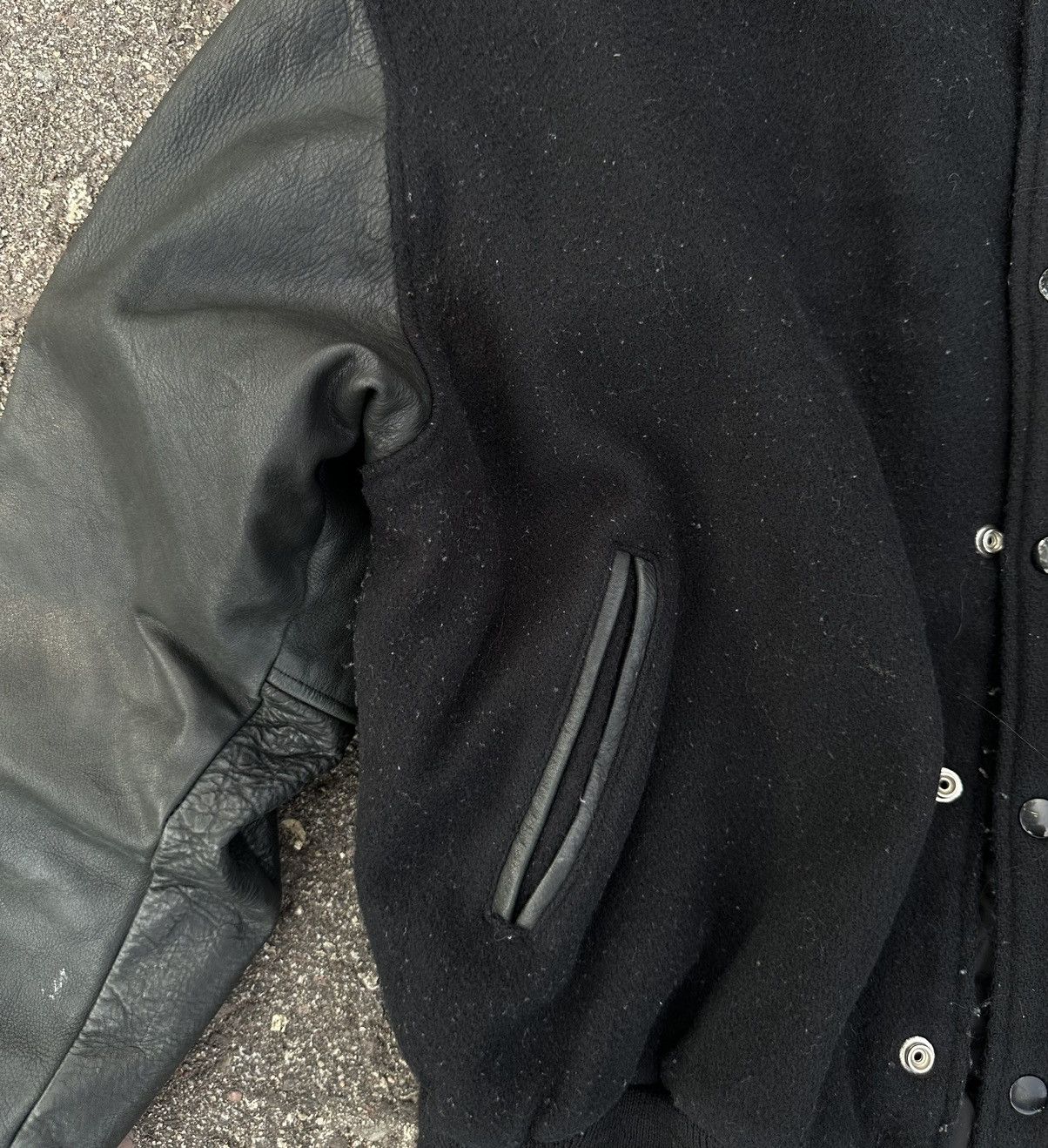 Golden Bear Heavyweight black bomber, leather jacket (authentic vintage) Size US L / EU 52-54 / 3 - 3 Thumbnail