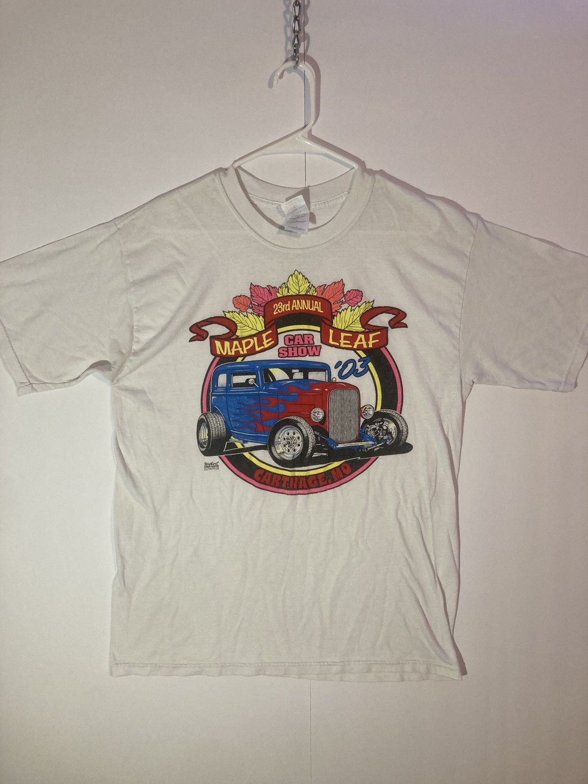 Vintage Vintage Maple Leaf Hot Rod Car Show Graphic Tee Size US L / EU 52-54 / 3 - 1 Thumbnail