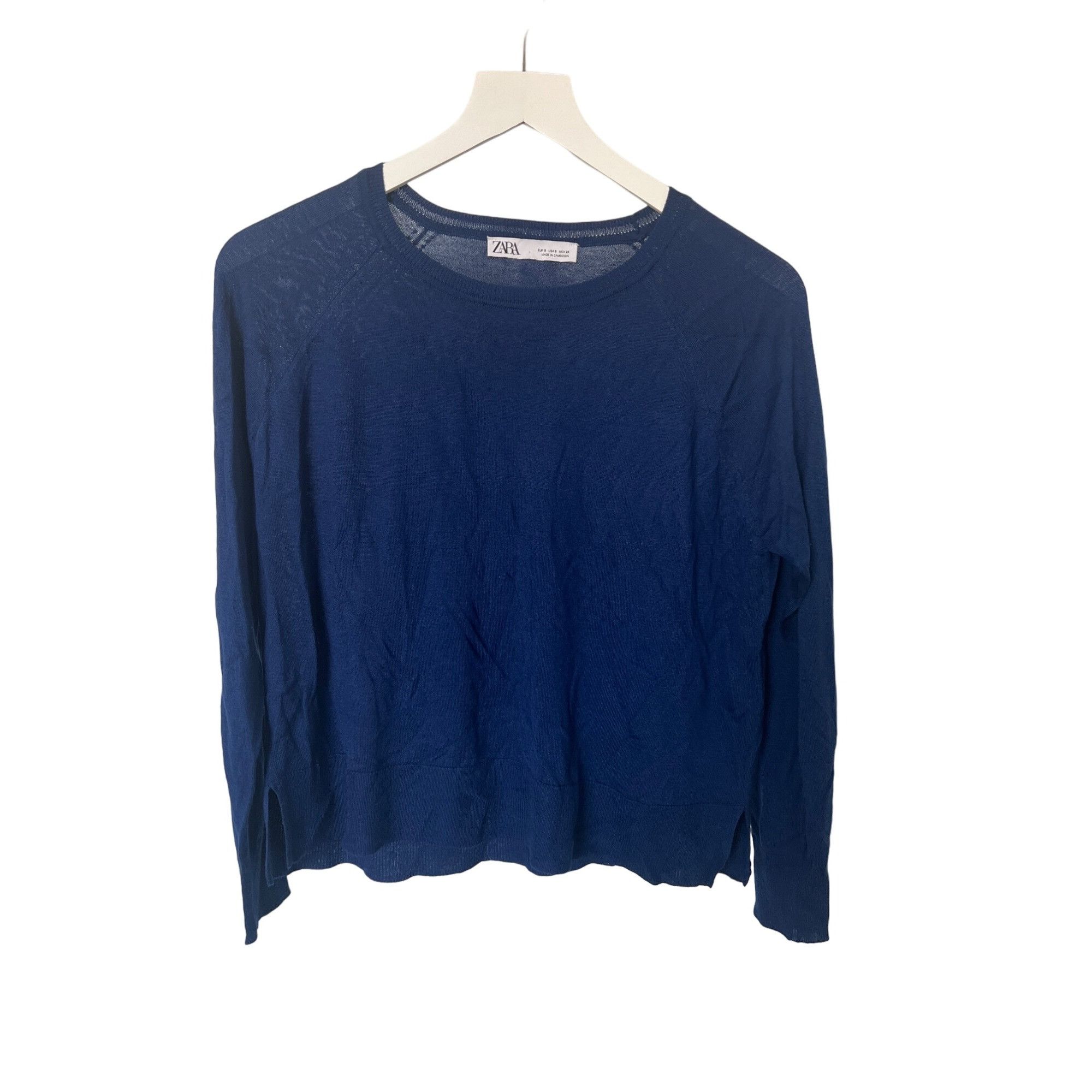 Zara Zara Knit Midnight Blue Lightweight Sweater Size S / US 4 / IT 40 - 1 Thumbnail