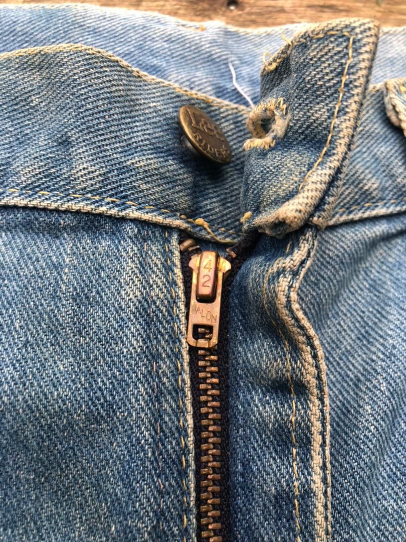 Lee × Vintage Vintage 70s Lee Riders Washed Jeans Talon Zip Size US 31 - 7 Thumbnail