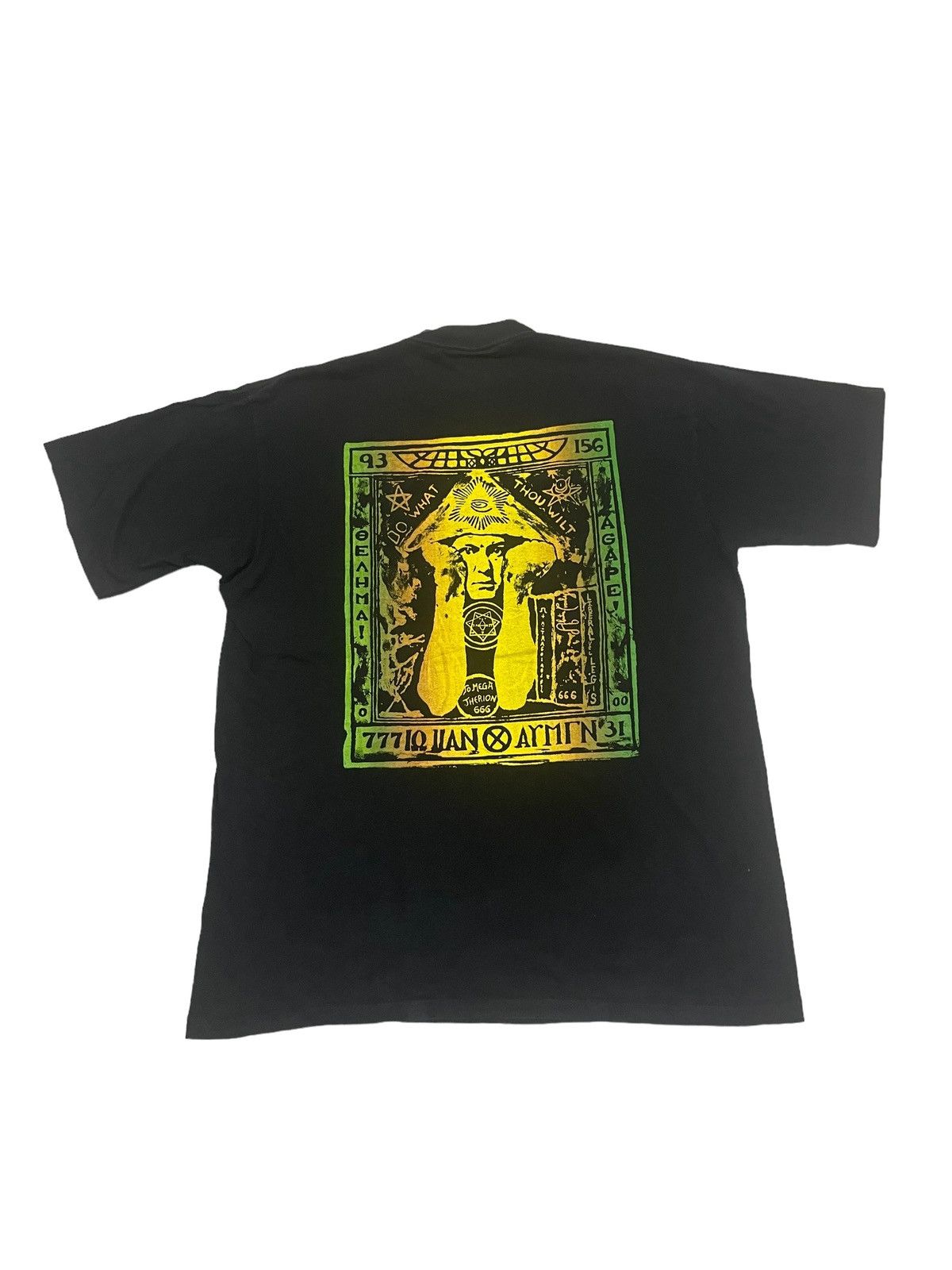 image of Archival Clothing x Pop Magazine Vintage 90's Aleister Crowley T-Shirt in Black, Men's (Size XL)