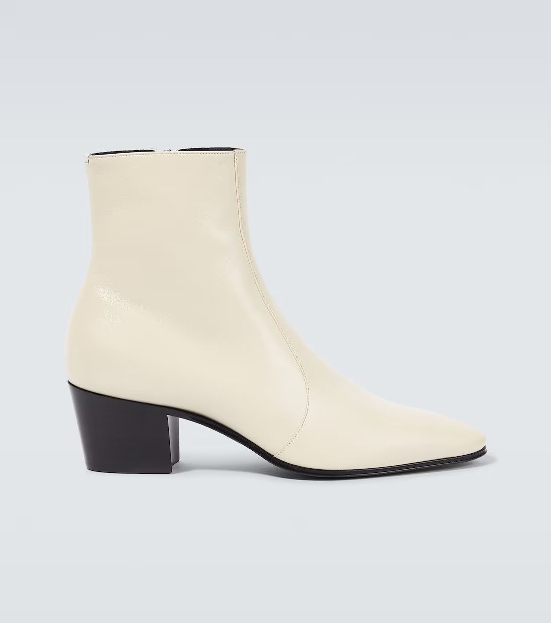 image of Saint Laurent Paris O1S1Wg110224 Vassili Zipped Booties In Smooth . In Beige, Men's (Size 8)