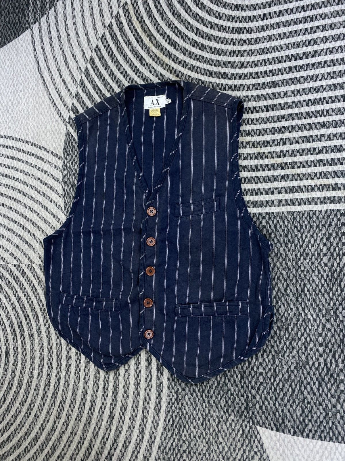 Armani Exchange Vintage Armani Exchange Striped Vest Size US M / EU 48-50 / 2 - 4 Thumbnail