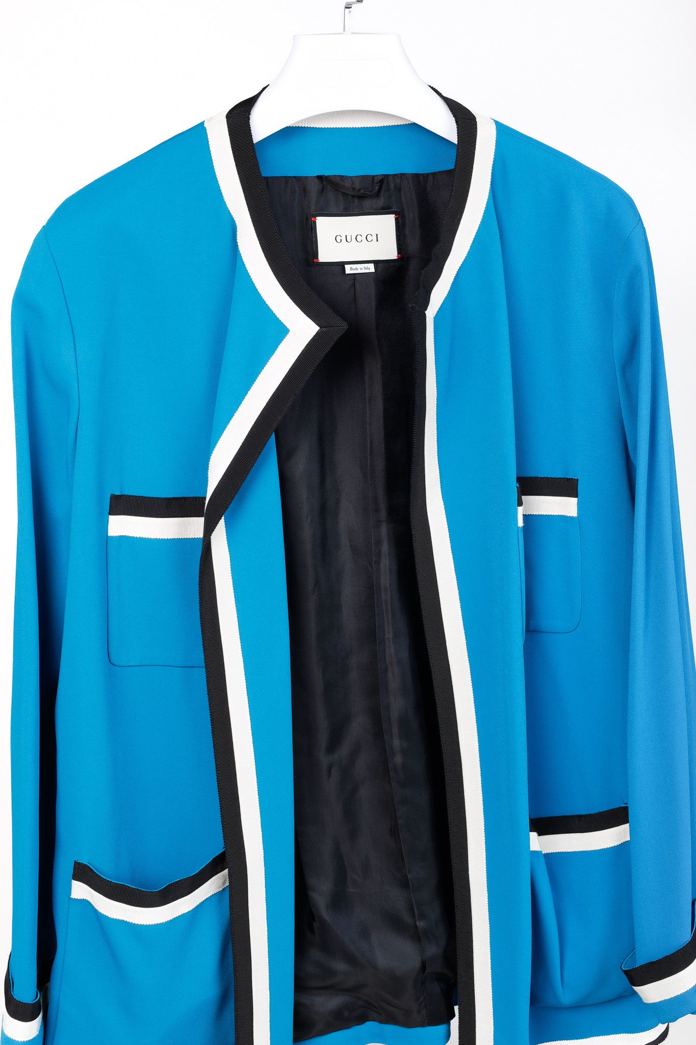 Gucci Gucci PF/18 Belted Trimmed Stretch Viscose Oversized Jacket Size M / US 6-8 / IT 42-44 - 3 Thumbnail