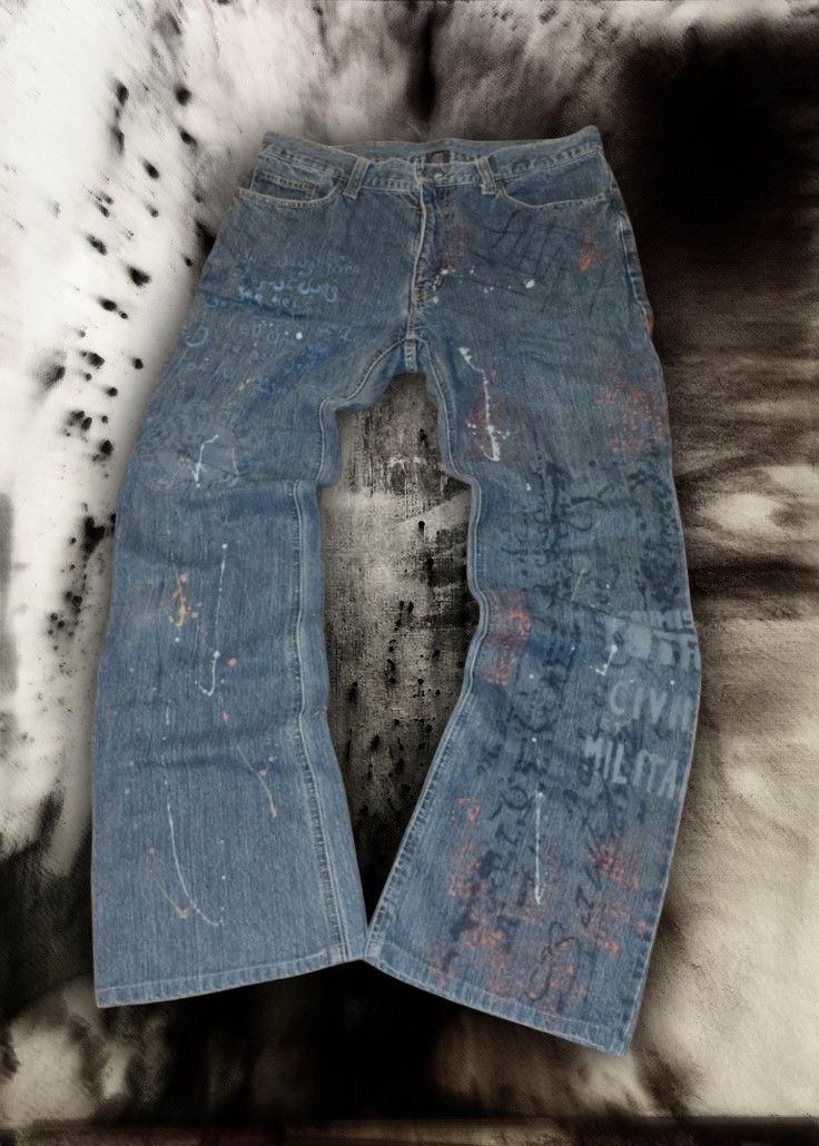 If Six Was Nine × Tornado Mart × semanticdesign ❗ ARCHIVE SEMANTIC DESIGN PAINTER DENIM❗Flared jeans Size US 33 - 2 Thumbnail