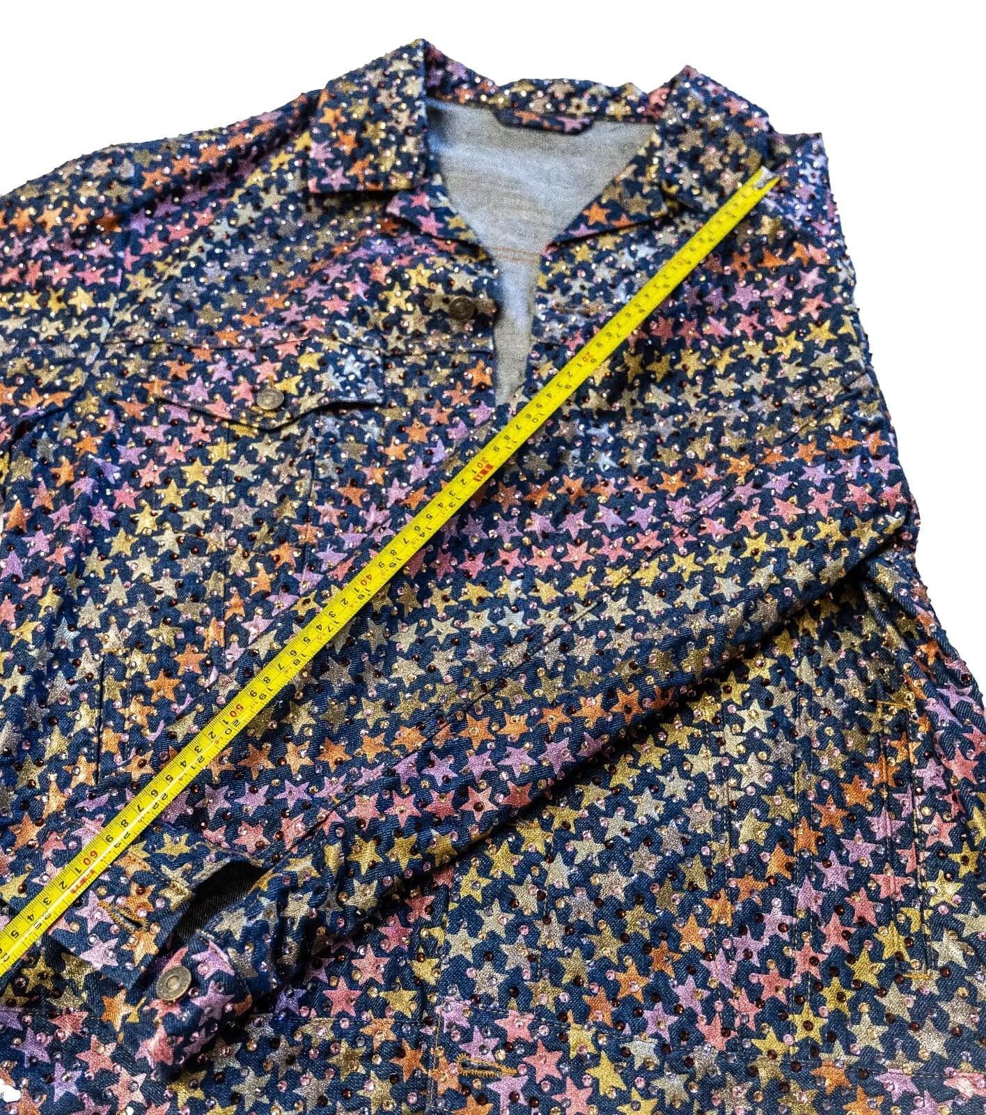 Gucci GUCCI Denim Jacket Foil Star Crystal Embellished Blue 548722 Size US S / EU 44-46 / 1 - 6 Thumbnail
