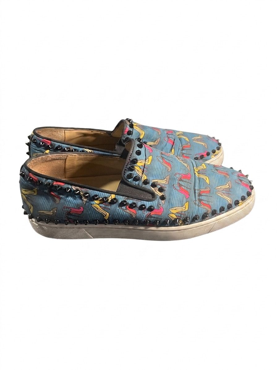 Christian Louboutin Christian Louboutin Roller Boat Blue Spiked Slip-On SZ 43 Size US 10 / EU 43 - 4 Thumbnail