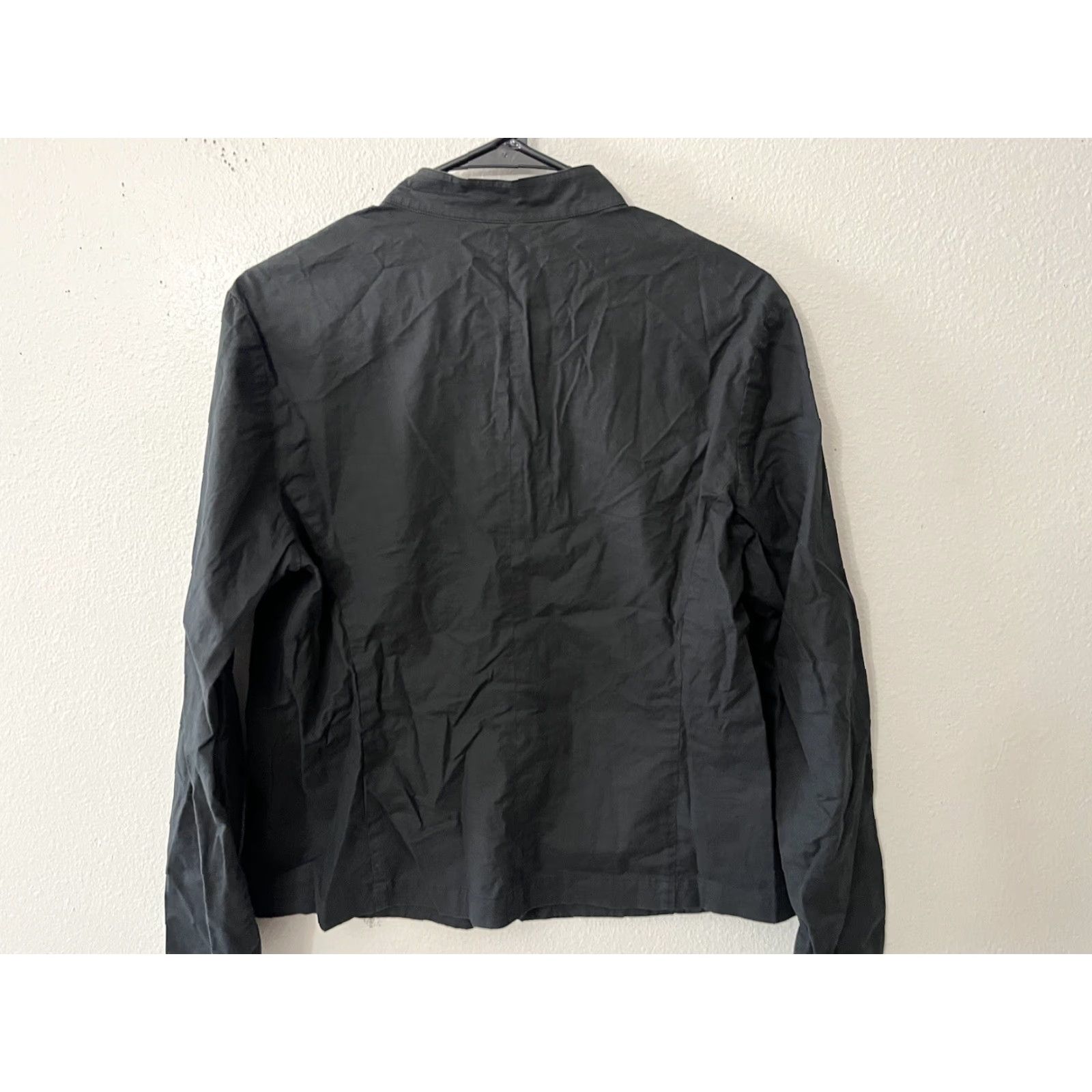Eileen Fisher Eileen Fisher Button Down Mock Neck Top- Black- Medium Cotton Blend Size M / US 6-8 / IT 42-44 - 2 Thumbnail
