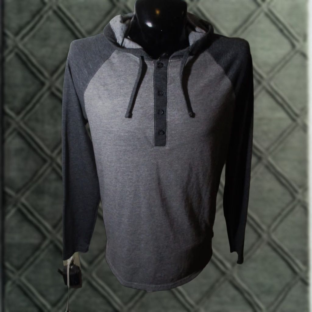 Oakley OAKLEY Hoodie Men's L Gray Long Sleeve V-Neck Drawstring Size US L / EU 52-54 / 3 - 1 Thumbnail