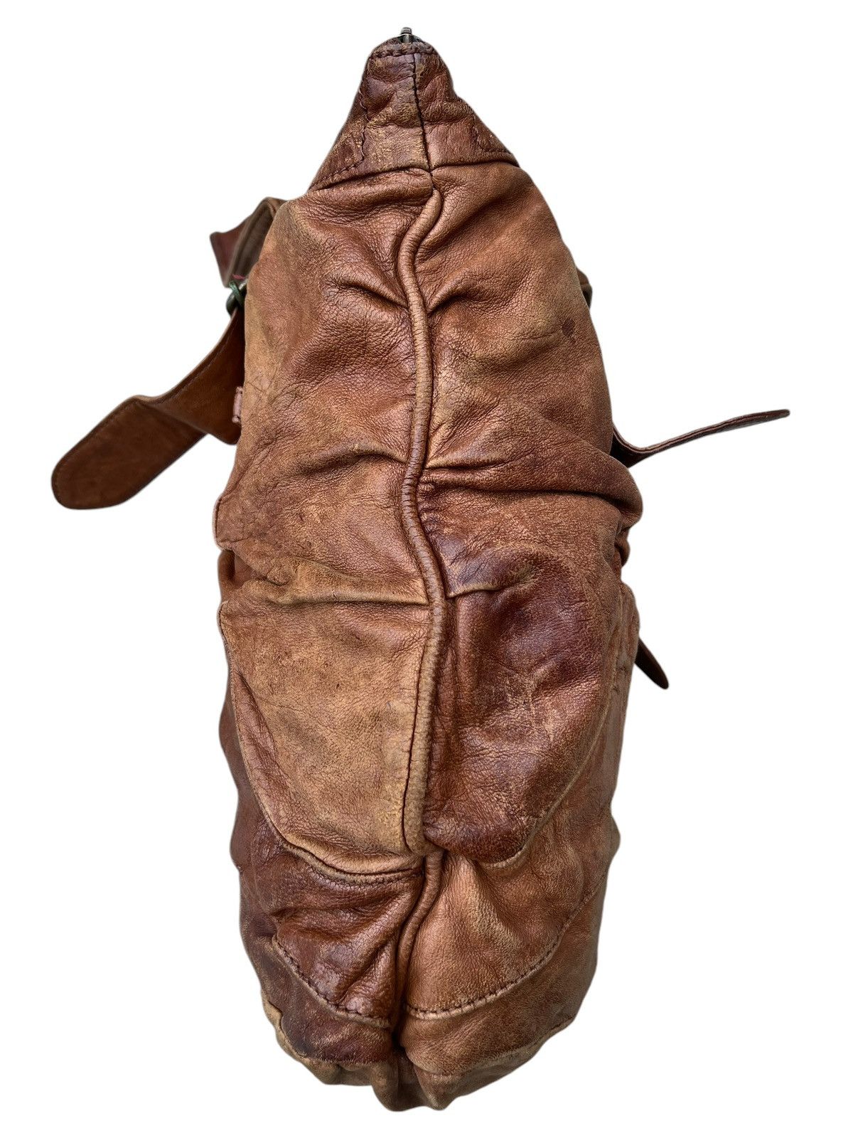 Leather Trashed Zucca Japan Distress Patina Leather Bag Tote Size ONE SIZE - 12 Thumbnail